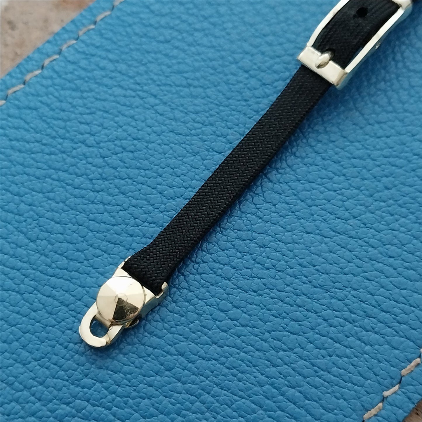 Vintage 1960s Womens Black Nylon & Gold-Tone Classic Cocktail Watch Strap