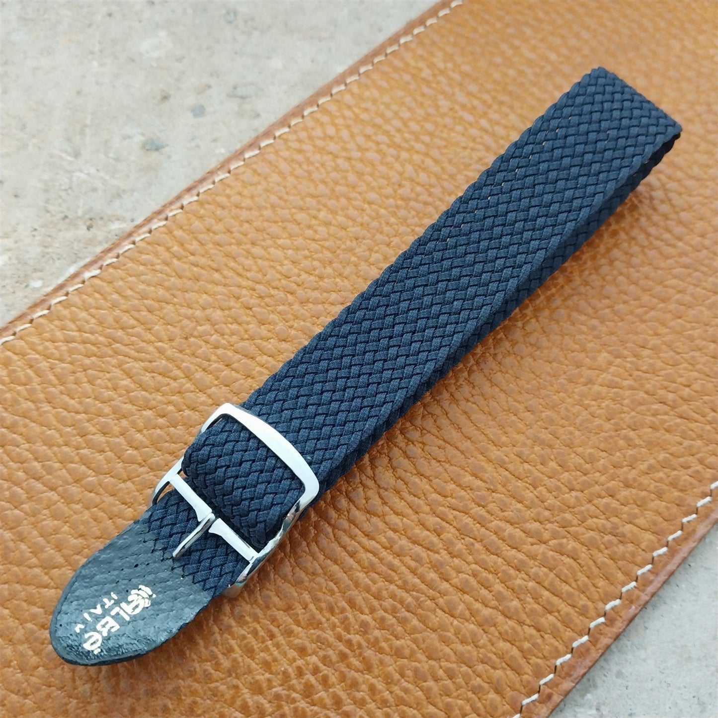Kalbe Italy 18mm Blue Perlon 1960s Vintage Single Pass Field Watch Strap