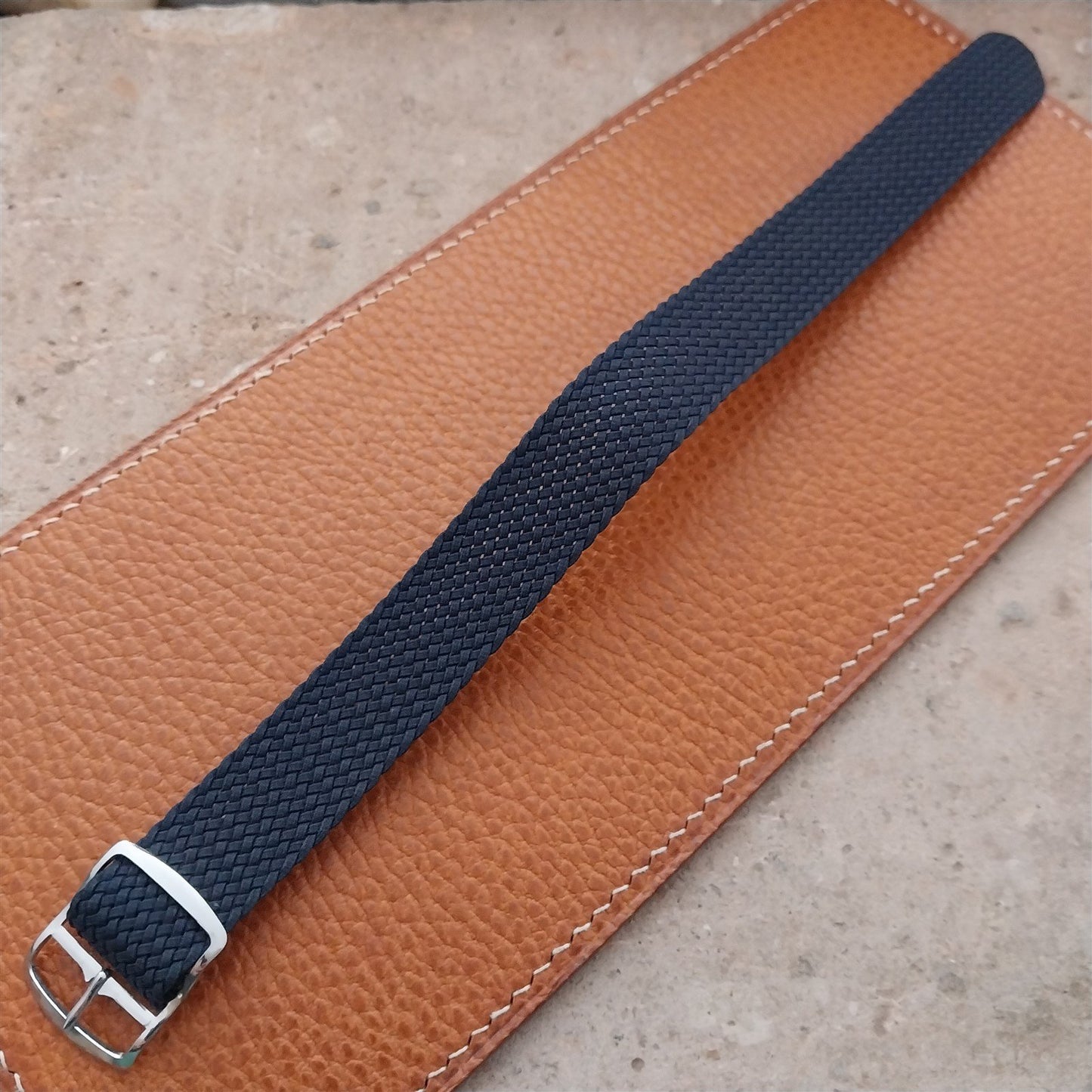 Kalbe Italy 18mm Blue Perlon 1960s Vintage Single Pass Field Watch Strap
