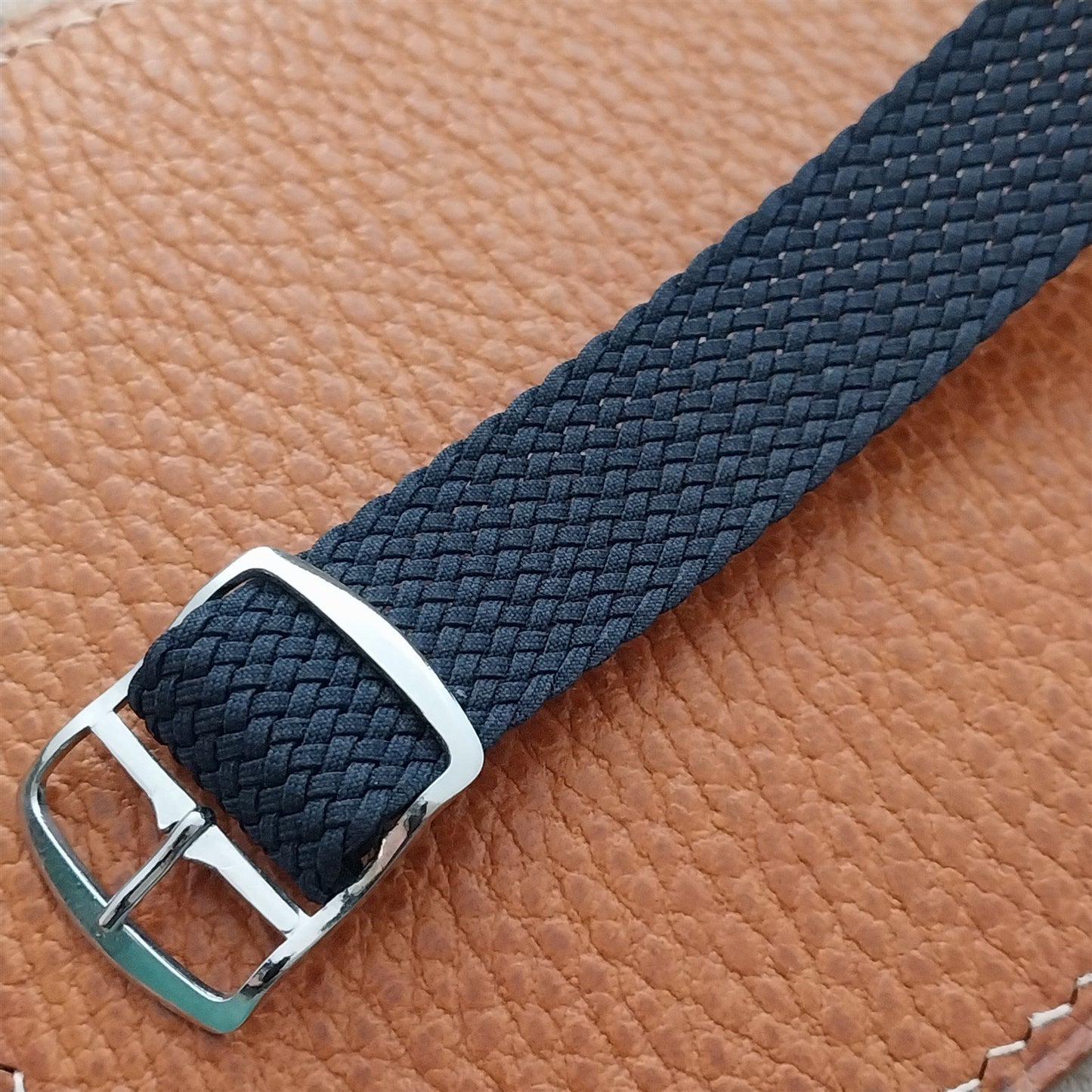 Kalbe Italy 18mm Blue Perlon 1960s Vintage Single Pass Field Watch Strap