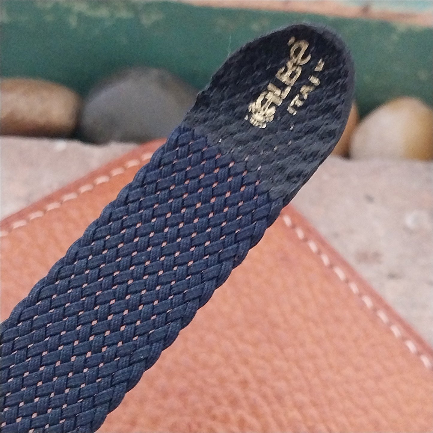 Kalbe Italy 18mm Blue Perlon 1960s Vintage Single Pass Field Watch Strap