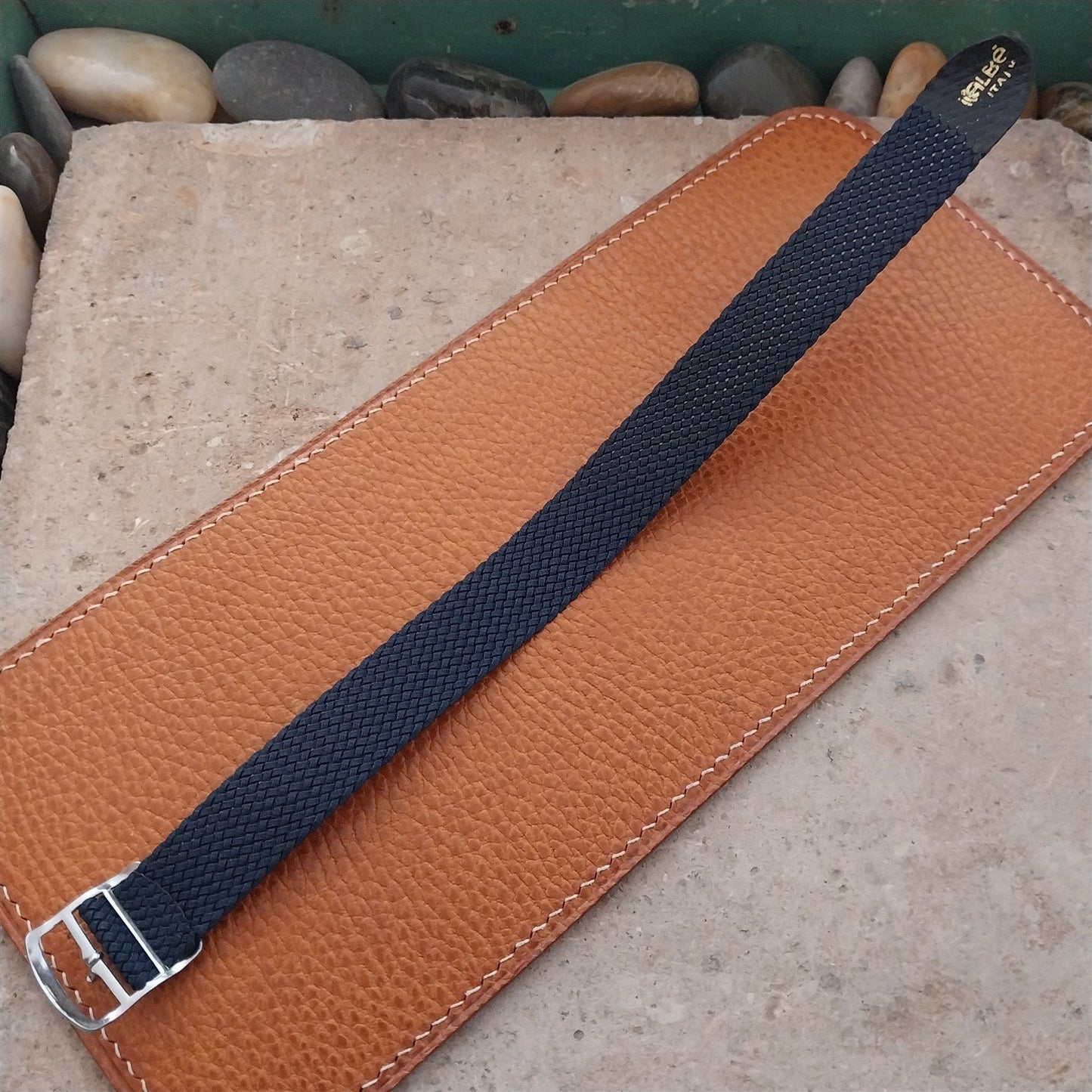 Kalbe Italy 18mm Blue Perlon 1960s Vintage Single Pass Field Watch Strap