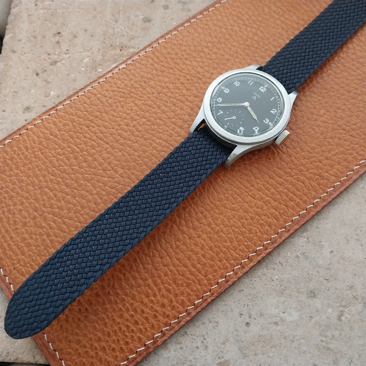 Kalbe Italy 18mm Blue Perlon 1960s Vintage Single Pass Field Watch Strap