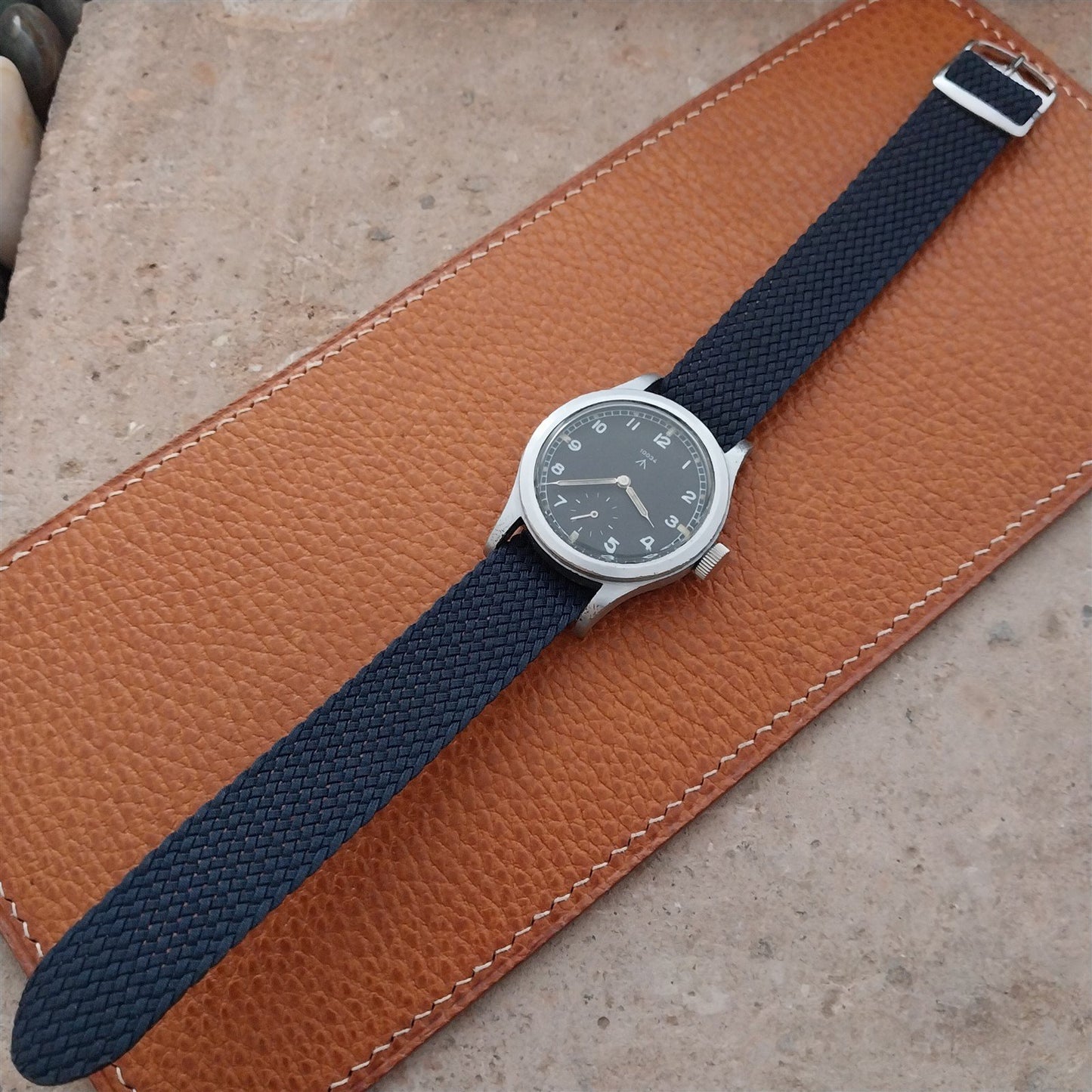 Kalbe Italy 18mm Blue Perlon 1960s Vintage Single Pass Field Watch Strap