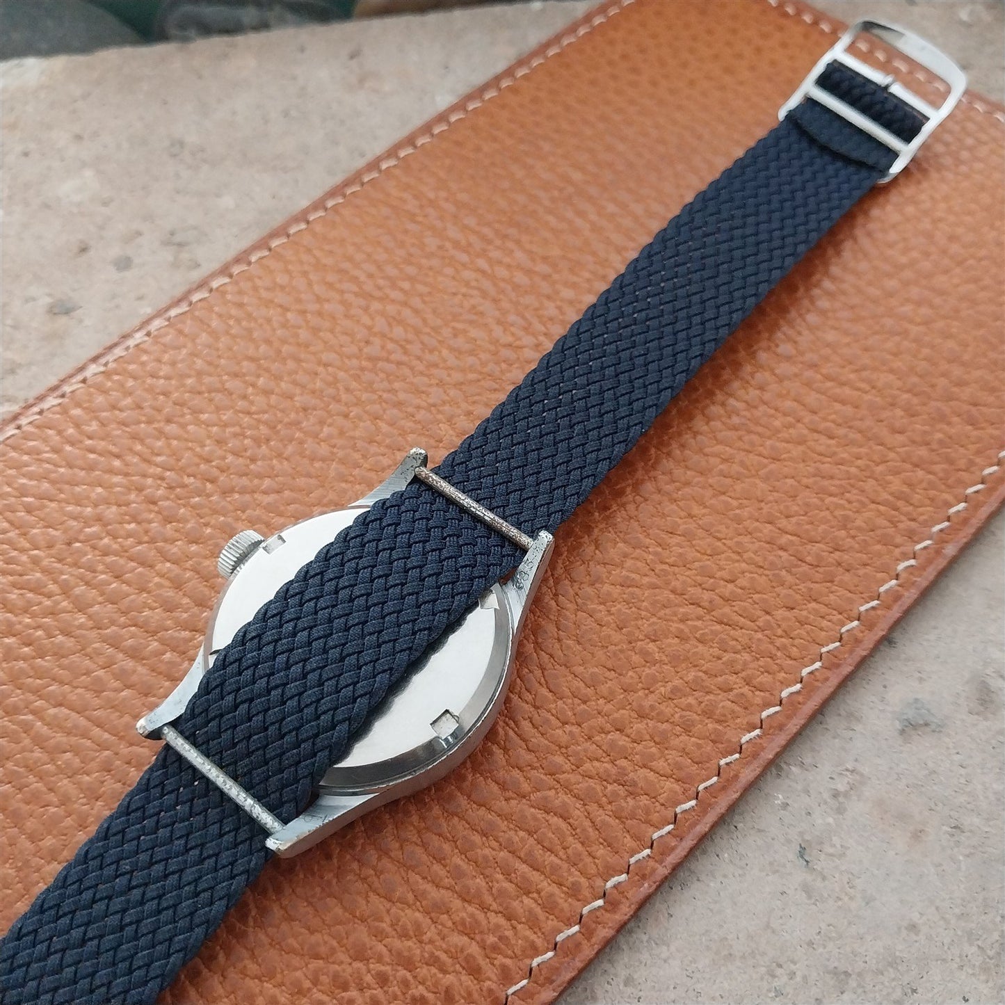 Kalbe Italy 18mm Blue Perlon 1960s Vintage Single Pass Field Watch Strap