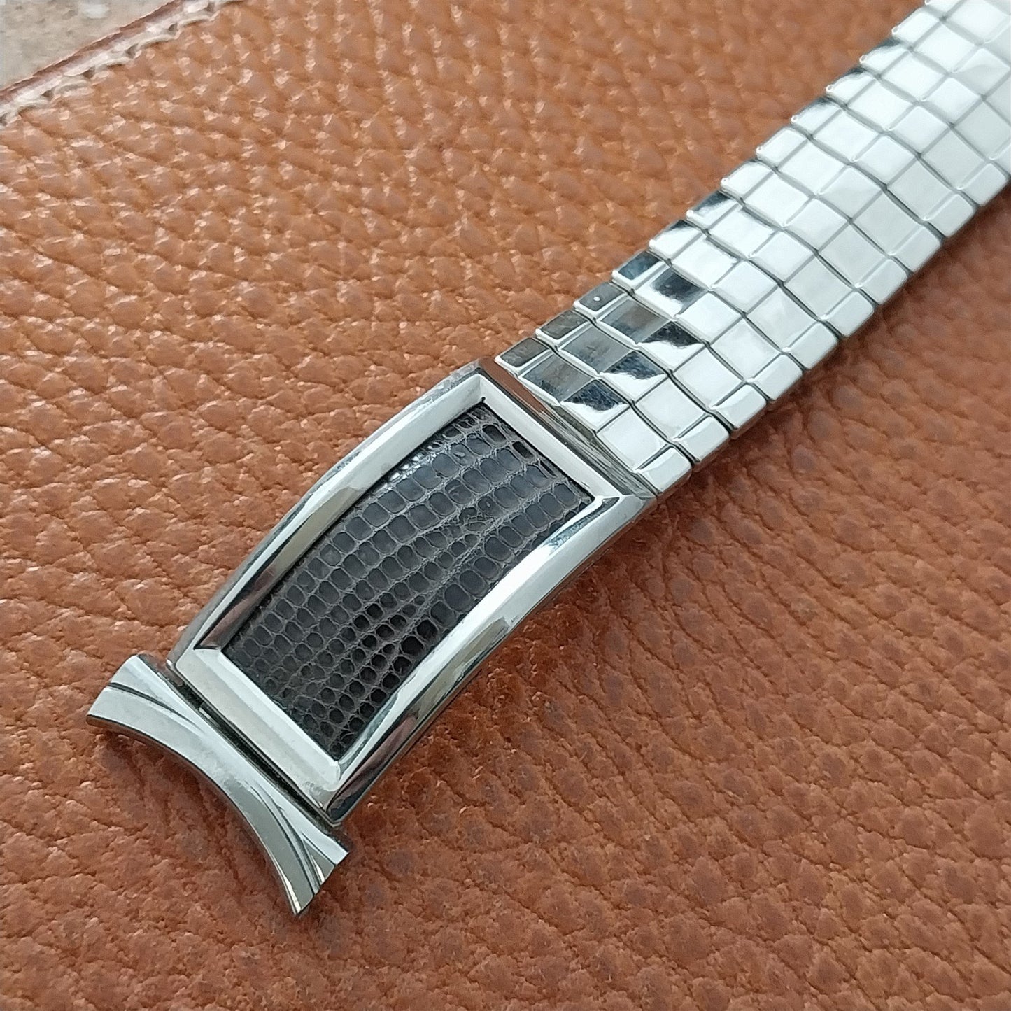 17mm 18mm 19mm Stainless Steel & Lizard Bellavance Vintage Watch Band
