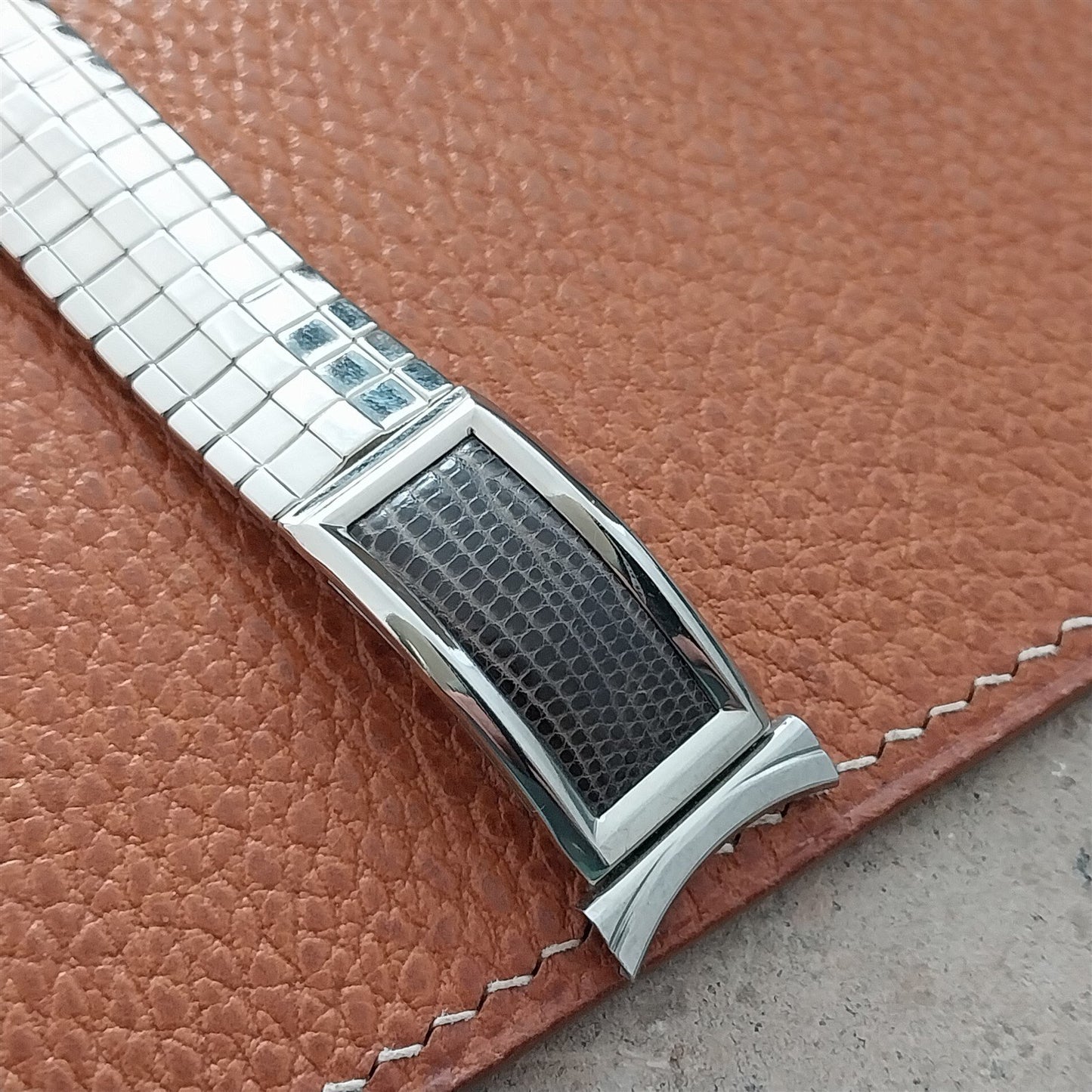 17mm 18mm 19mm Stainless Steel & Lizard Bellavance Vintage Watch Band