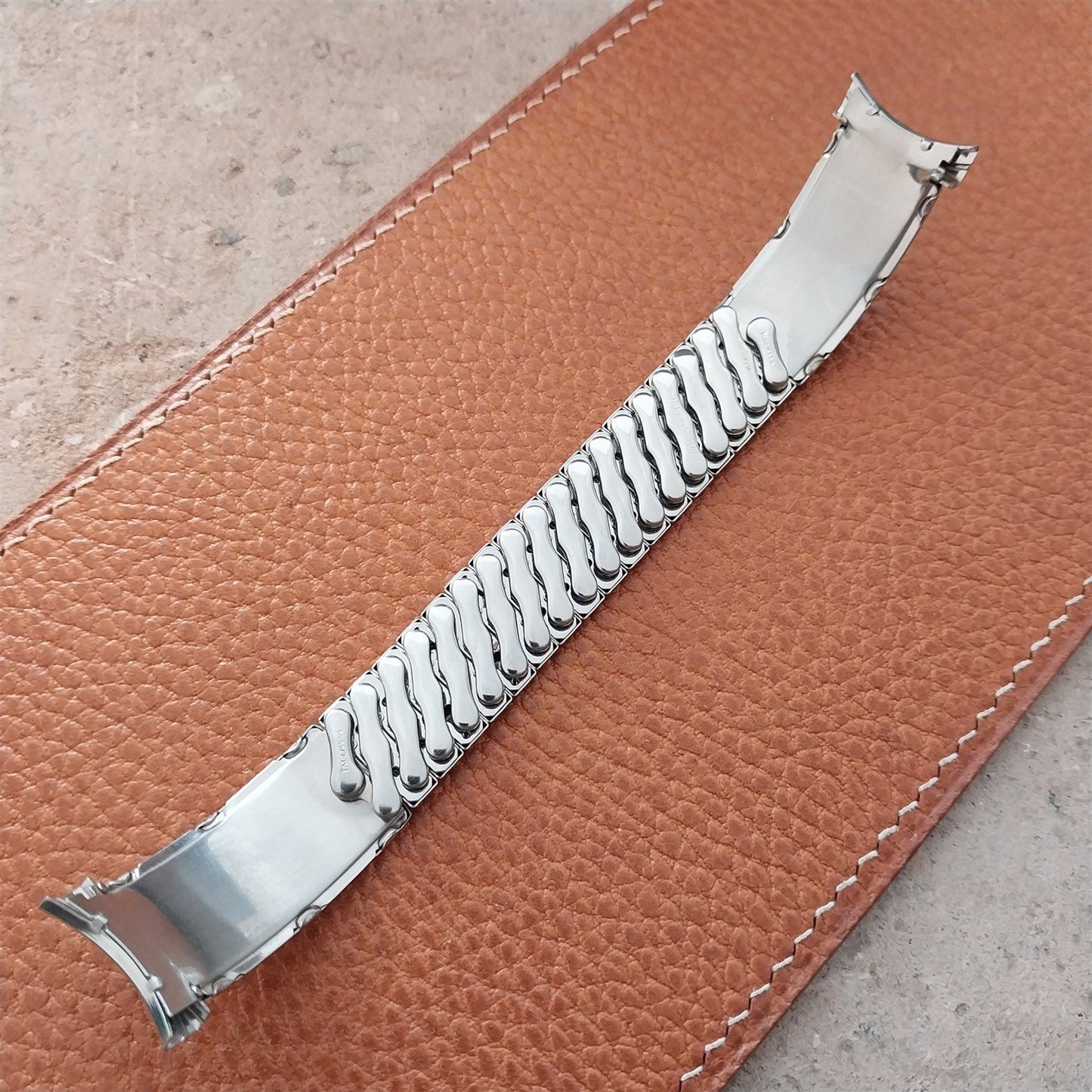 17mm 18mm 19mm Stainless Steel & Lizard Bellavance Vintage Watch Band