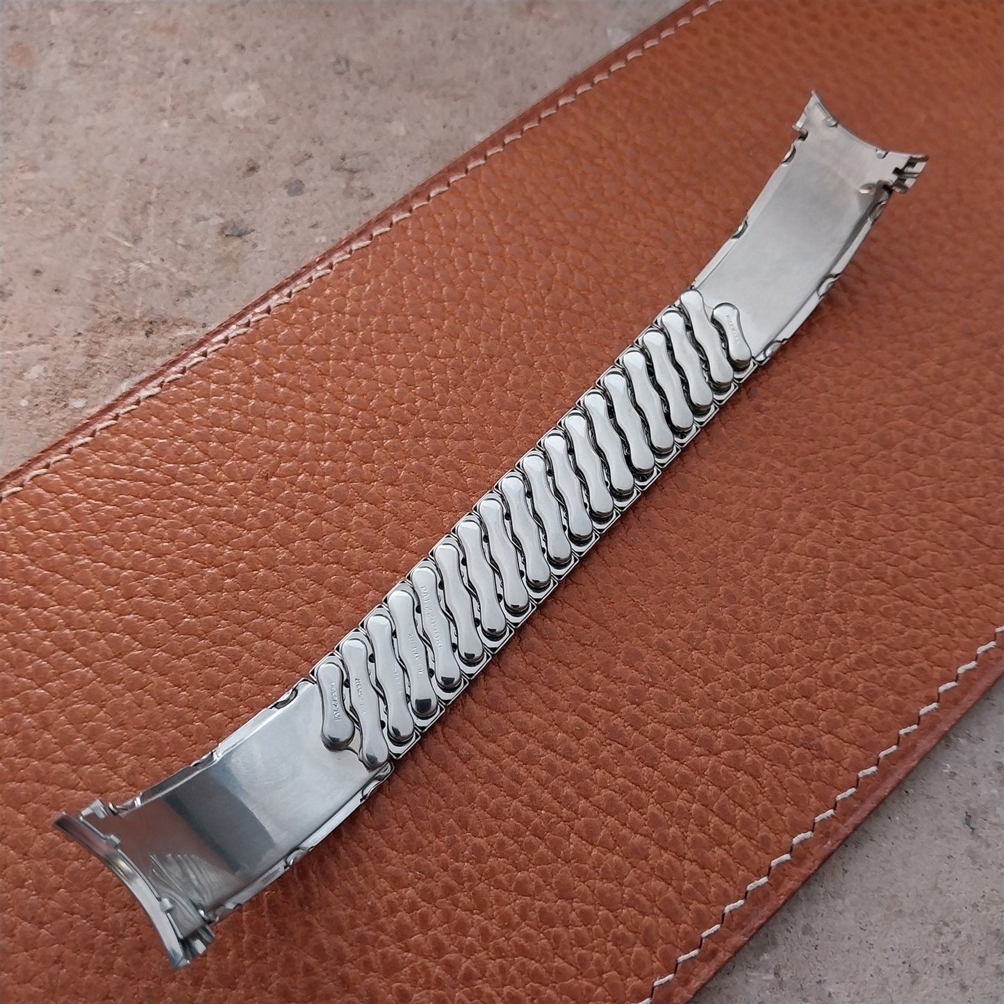 17mm 18mm 19mm Stainless Steel & Lizard Bellavance Vintage Watch Band