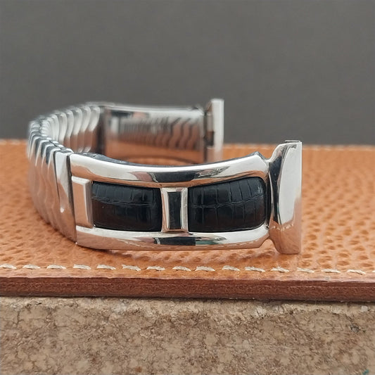 Pontiac Stainless Steel & Faux Alligator Unused 1950s Vintage Watch Band