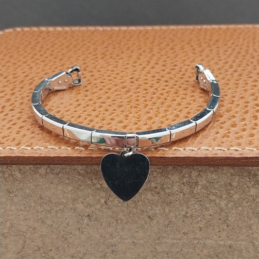 White Gold-Fill Ladies Gemex Sweetheart 1950s Vintage Cocktail Watch Band