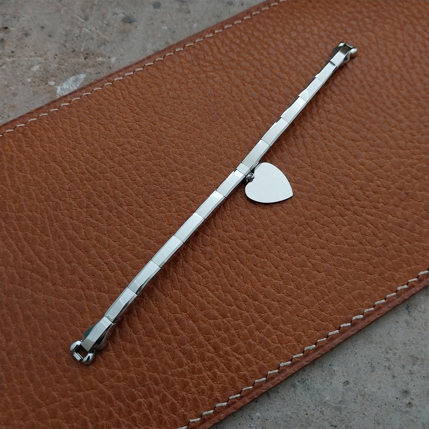 White Gold-Fill Ladies Gemex Sweetheart 1950s Vintage Cocktail Watch Band