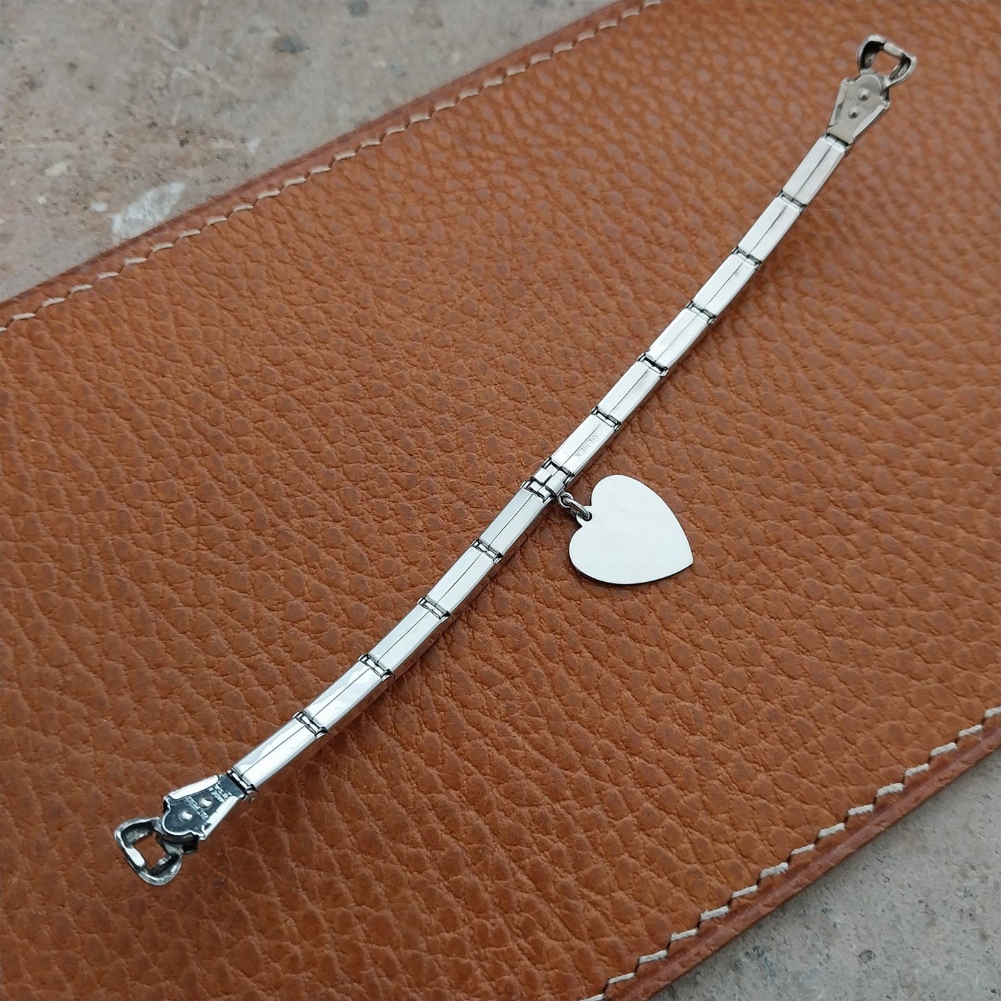White Gold-Fill Ladies Gemex Sweetheart 1950s Vintage Cocktail Watch Band