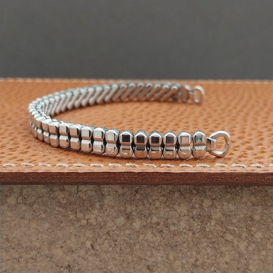 White Gold-Fill Ladies Pontiac Classic Stretch 1950s Vintage Cocktail Watch Band