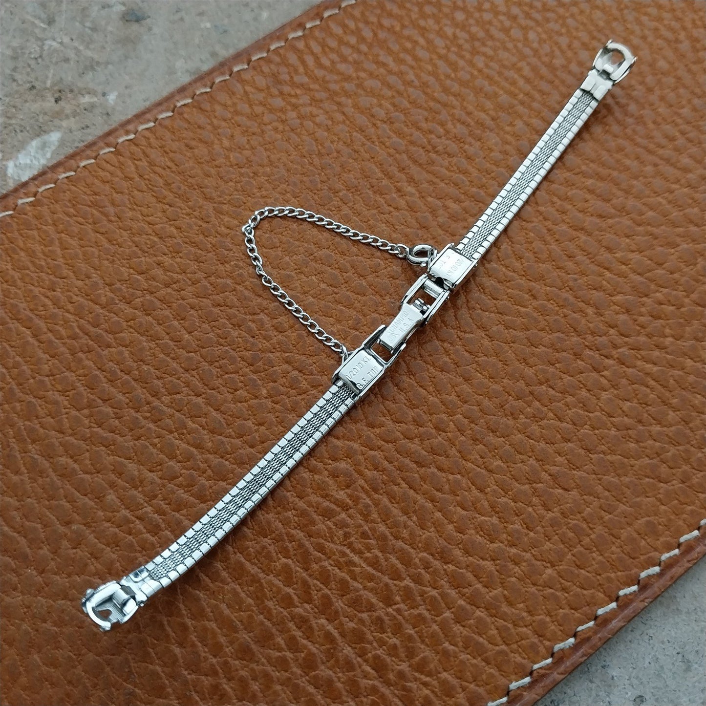 50s Vintage Ladies Short White Gold-Fill JB Champion Unused Cocktail Watch Band