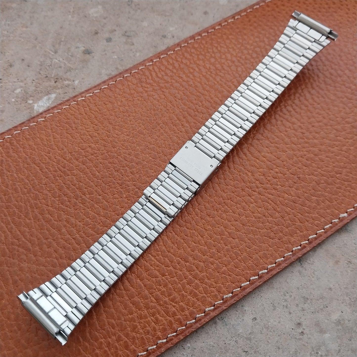 Vintage Speidel Stainless & Gold-Tone 19mm 20mm 22mm Classic 1970s Watch Band