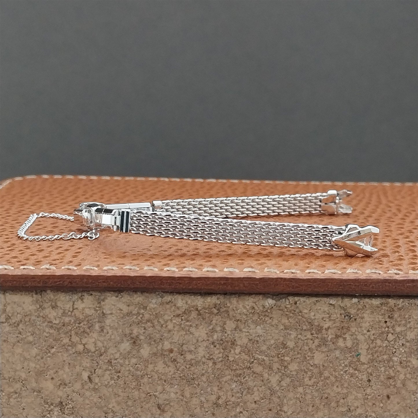 Speidel White Gold RGP Mesh Unused Ladies 1970s Vintage Cocktail Watch Band