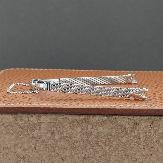 Speidel White Gold RGP Mesh Unused Ladies 1970s Vintage Cocktail Watch Band