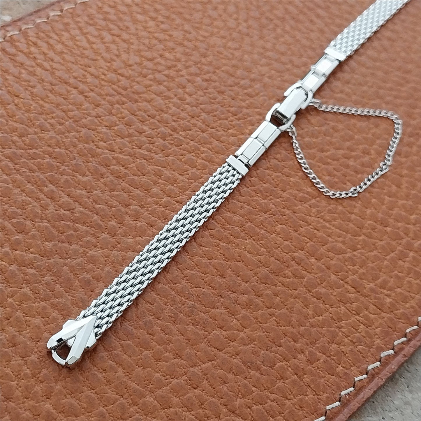 Speidel White Gold RGP Mesh Unused Ladies 1970s Vintage Cocktail Watch Band