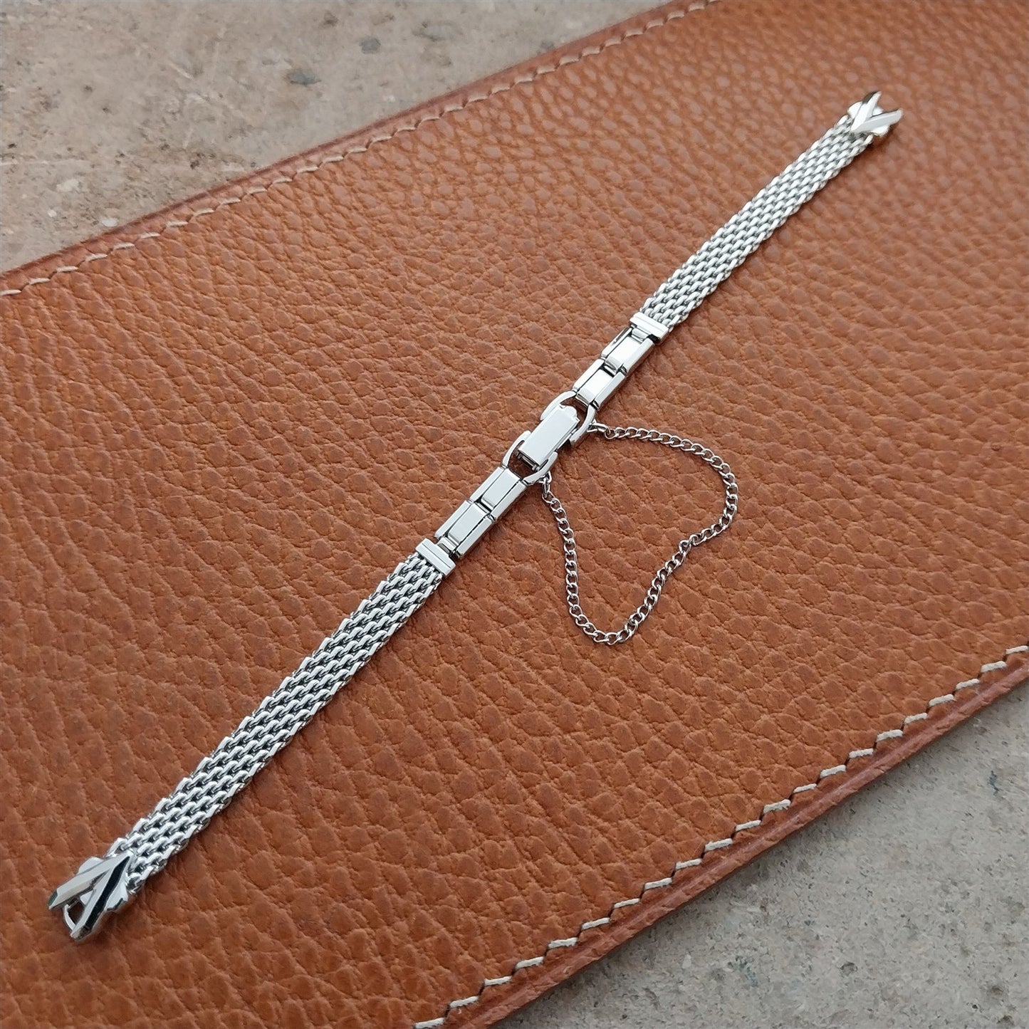 Speidel White Gold RGP Mesh Unused Ladies 1970s Vintage Cocktail Watch Band