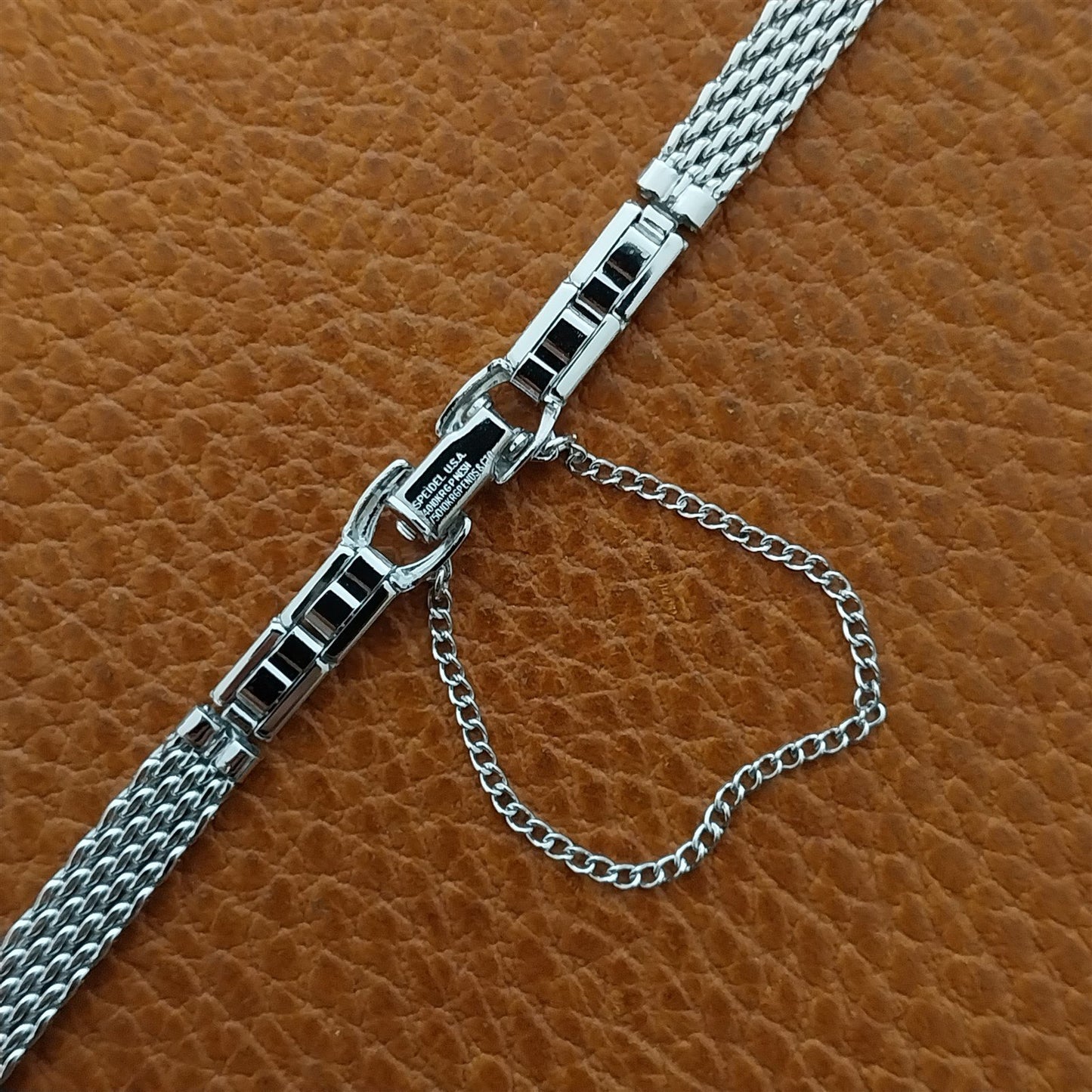 Speidel White Gold RGP Mesh Unused Ladies 1970s Vintage Cocktail Watch Band
