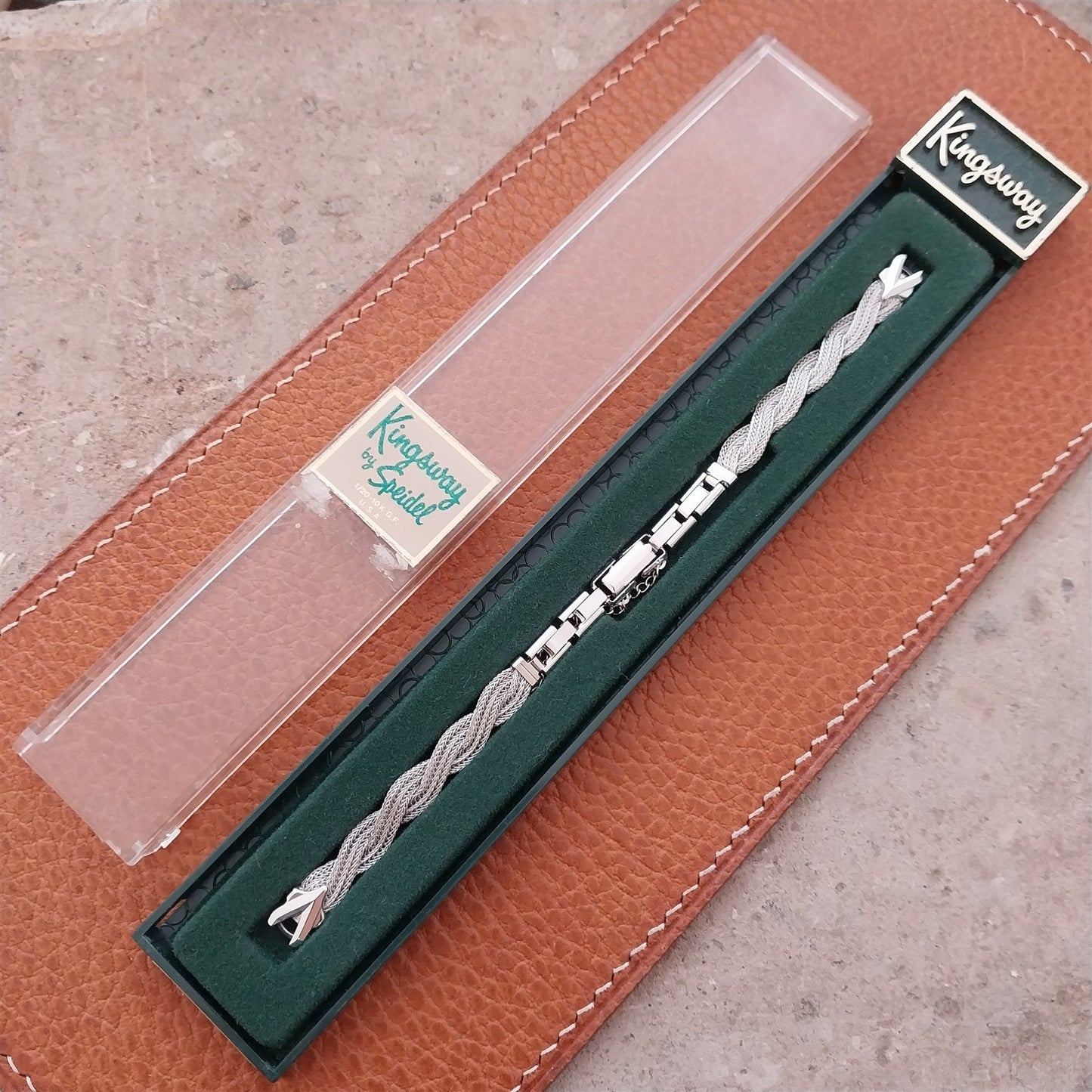 Speidel White Gold-Fill Mesh Unused 1970s Vintage Ladies Cocktail Watch Band