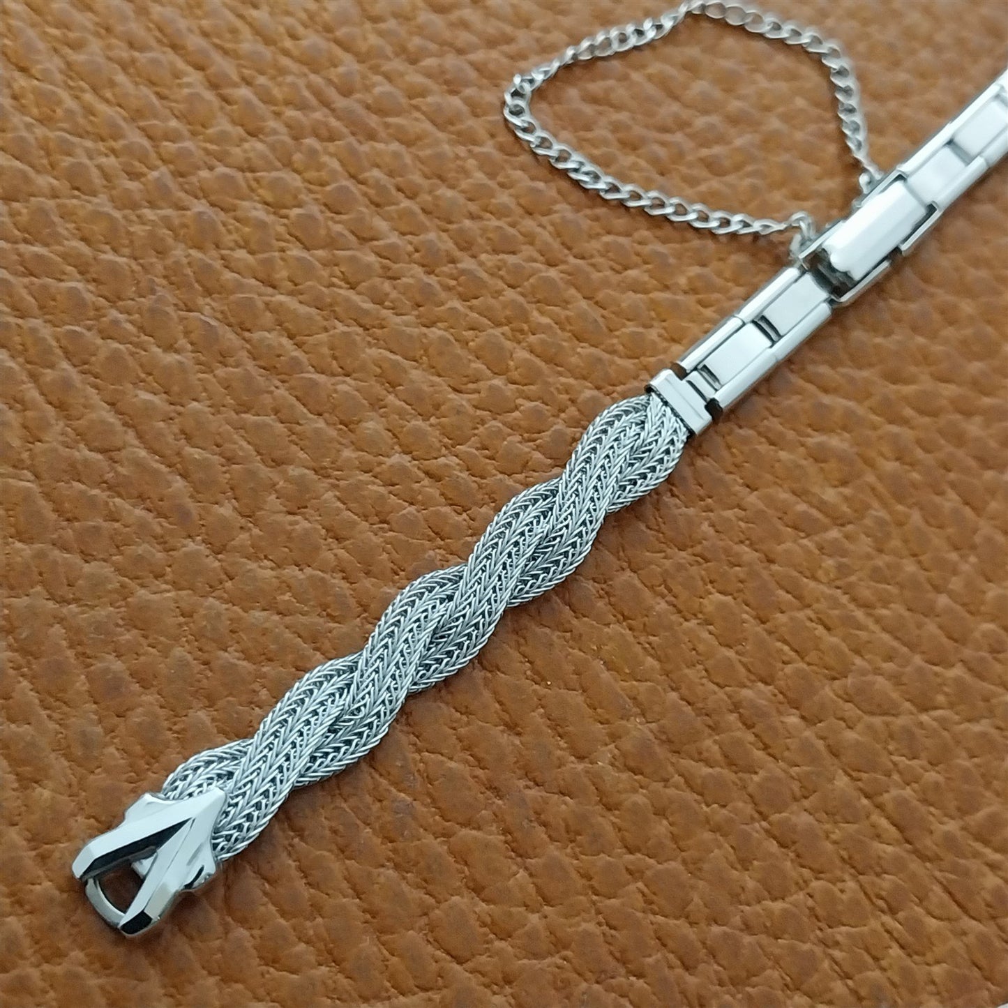 Speidel White Gold-Fill Mesh Unused 1970s Vintage Ladies Cocktail Watch Band