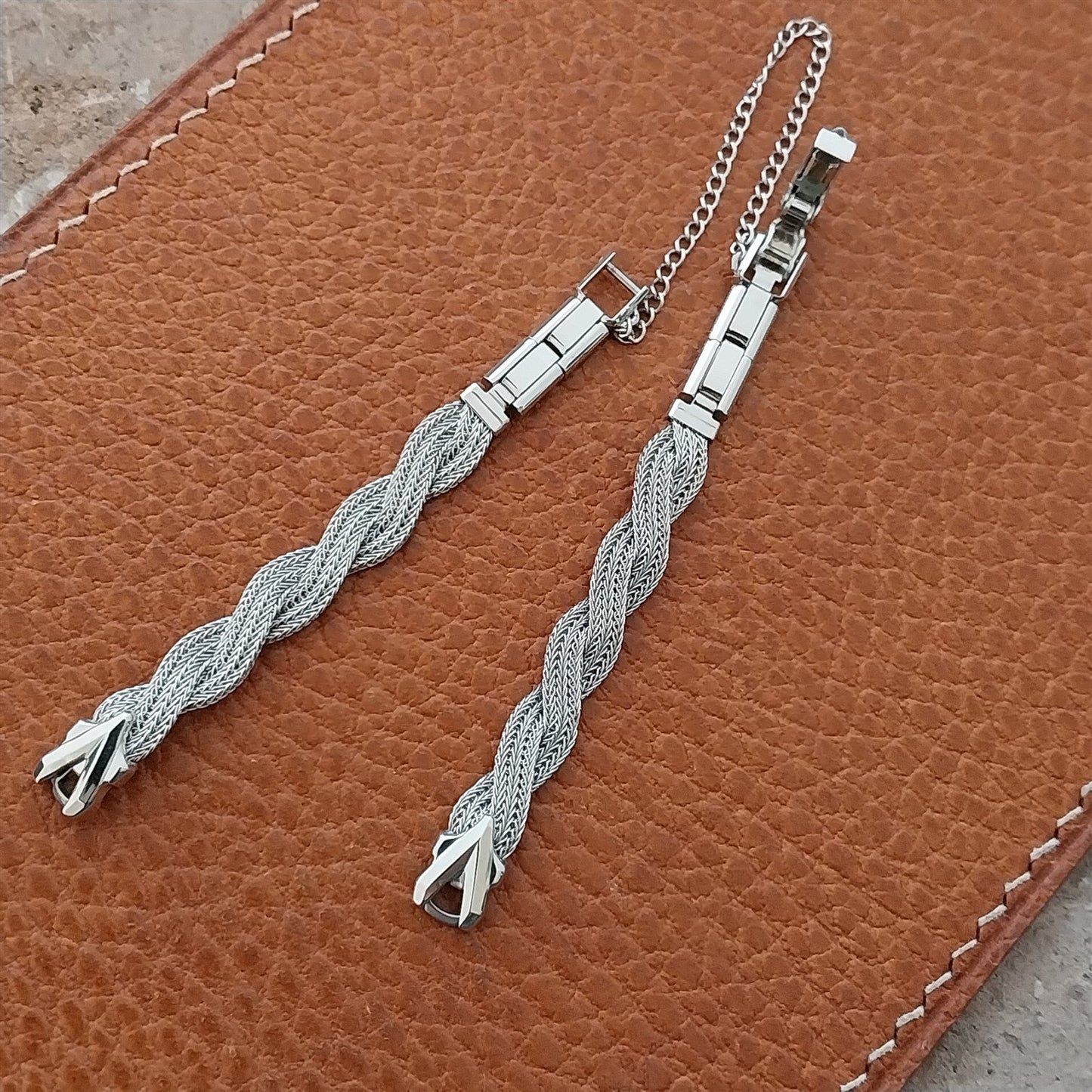 Speidel White Gold-Fill Mesh Unused 1970s Vintage Ladies Cocktail Watch Band