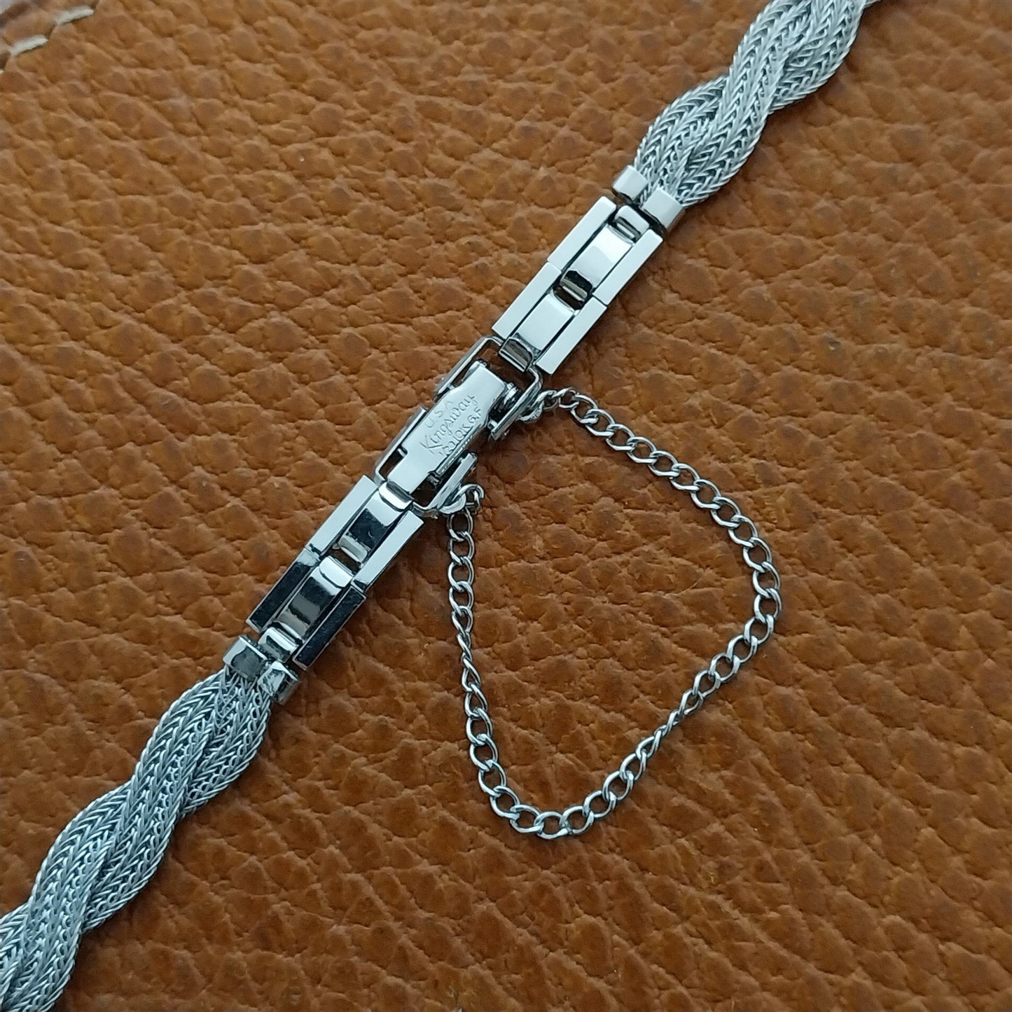 Speidel White Gold-Fill Mesh Unused 1970s Vintage Ladies Cocktail Watch Band