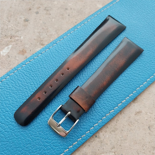 18mm Alexander France Antica Brown Fade Leather 1960s Vintage Unused Watch Strap