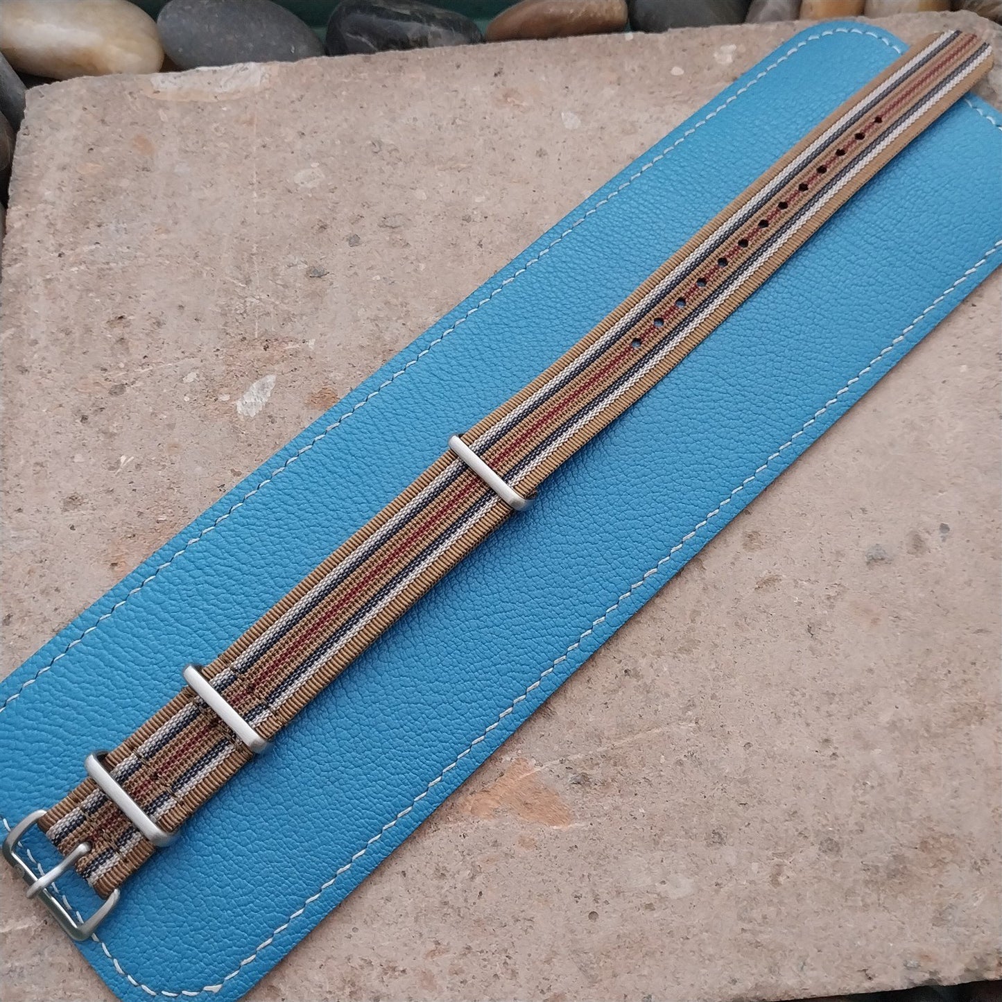 19mm Ribbed Striped Nylon Classic G10 Watch Strap