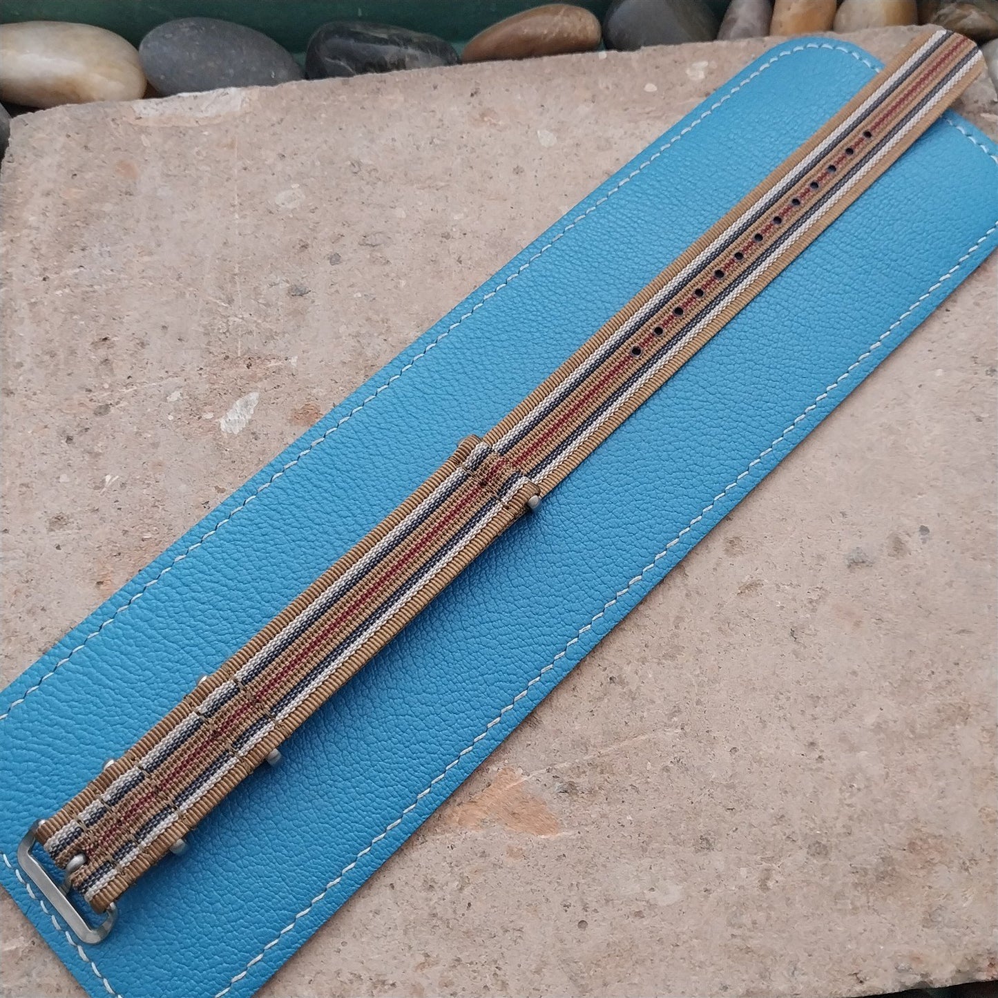 19mm Ribbed Striped Nylon Classic G10 Watch Strap