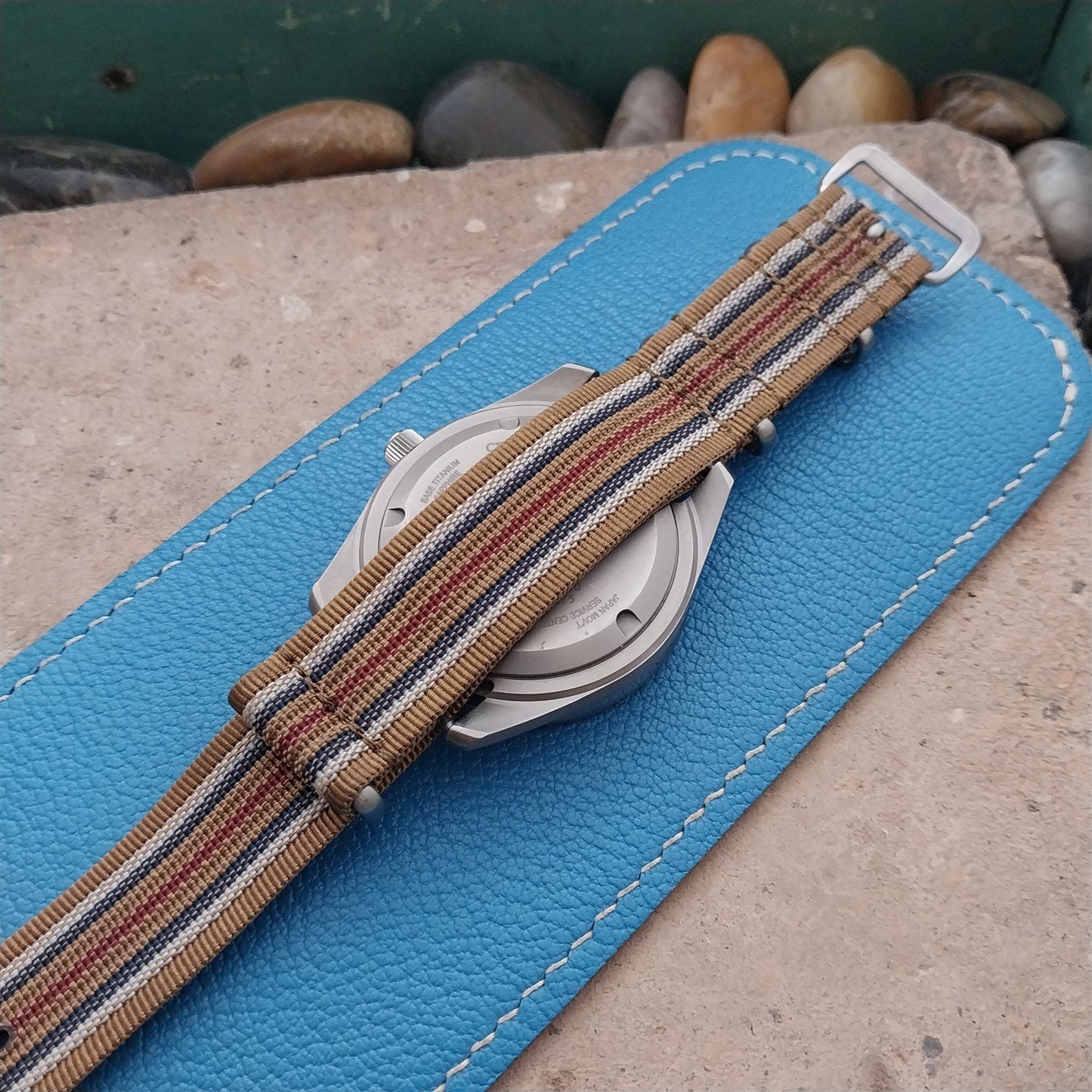 19mm Ribbed Striped Nylon Classic G10 Watch Strap