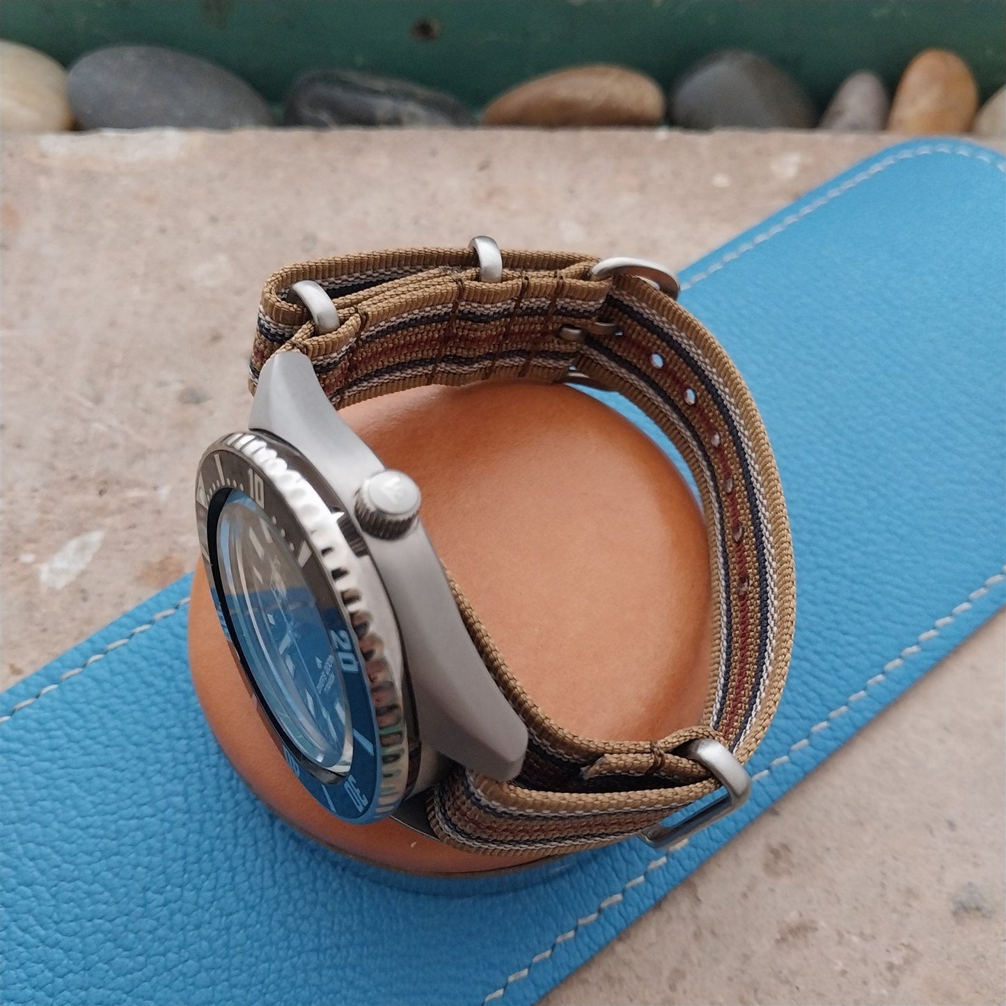 19mm Ribbed Striped Nylon Classic G10 Watch Strap