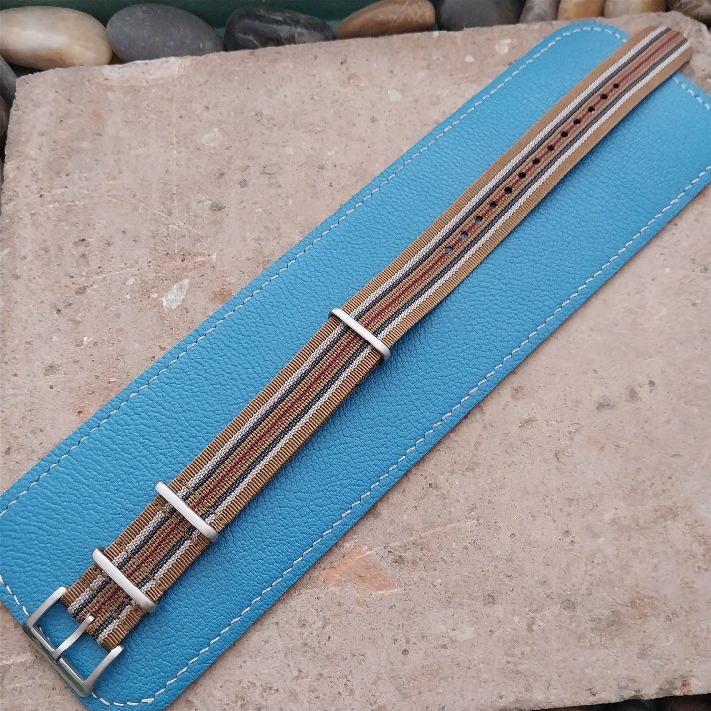 20mm Ribbed Striped Nylon Classic G10 Watch Strap
