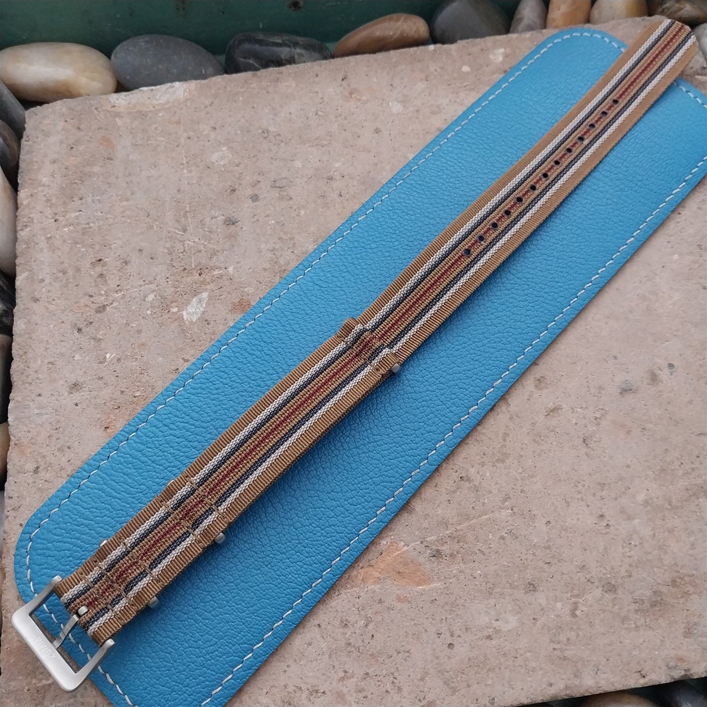 20mm Ribbed Striped Nylon Classic G10 Watch Strap