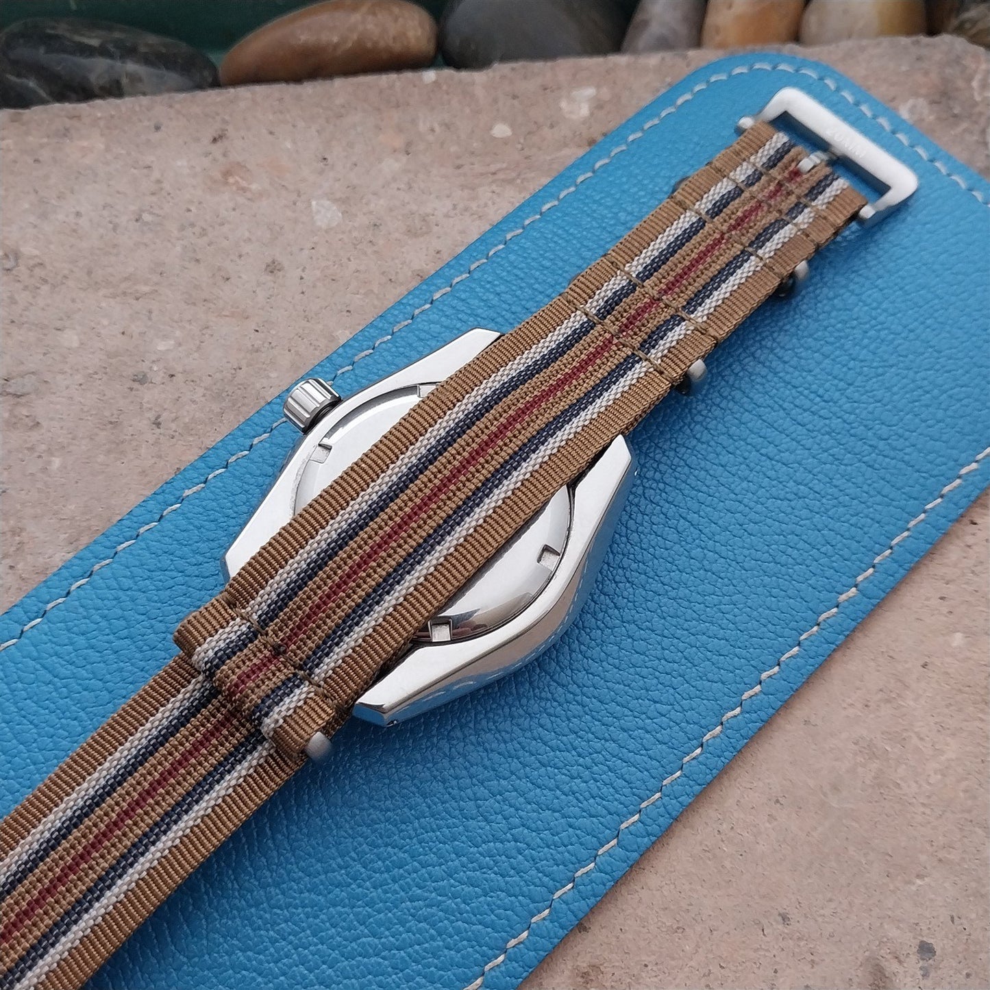 20mm Ribbed Striped Nylon Classic G10 Watch Strap