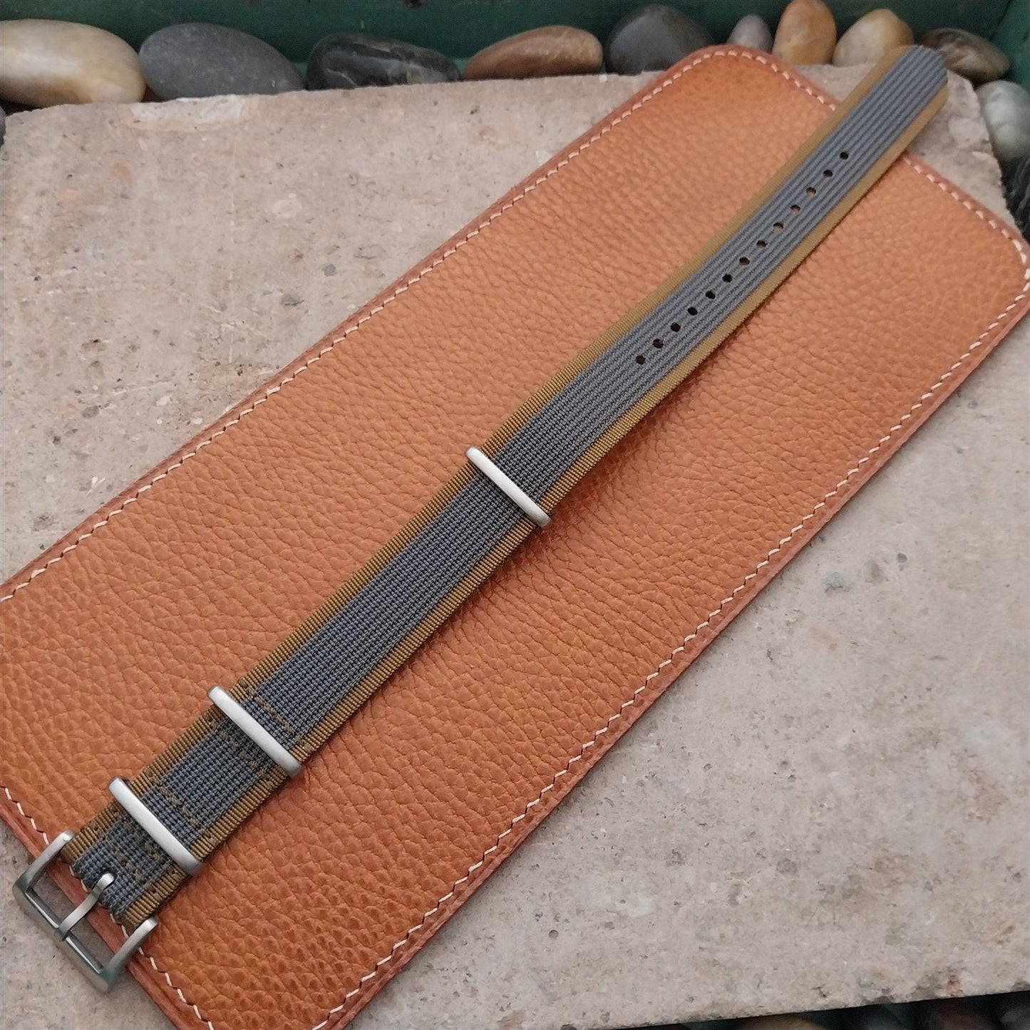 20mm Ribbed Striped Nylon Classic G10 Field Watch Strap