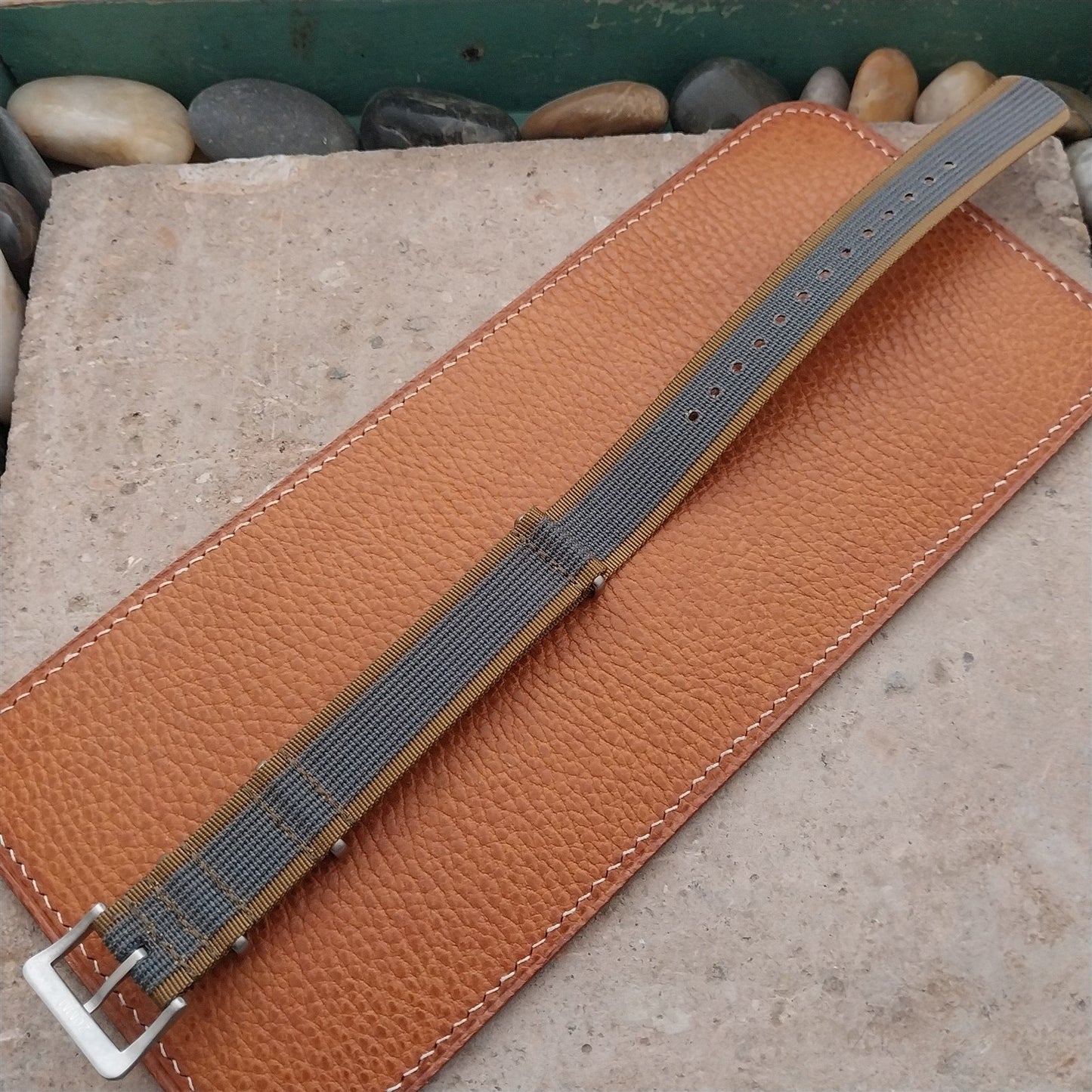 20mm Ribbed Striped Nylon Classic G10 Field Watch Strap