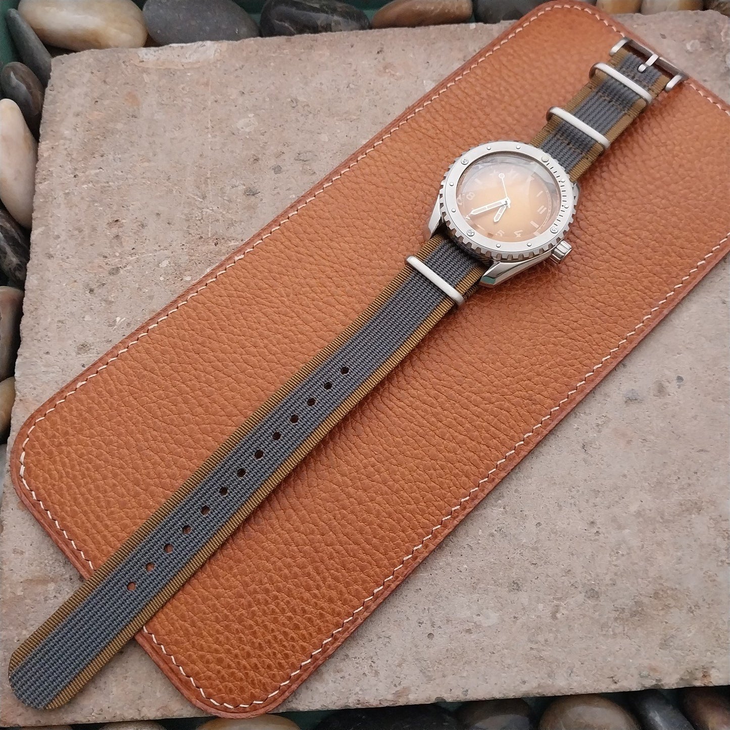 20mm Ribbed Striped Nylon Classic G10 Field Watch Strap