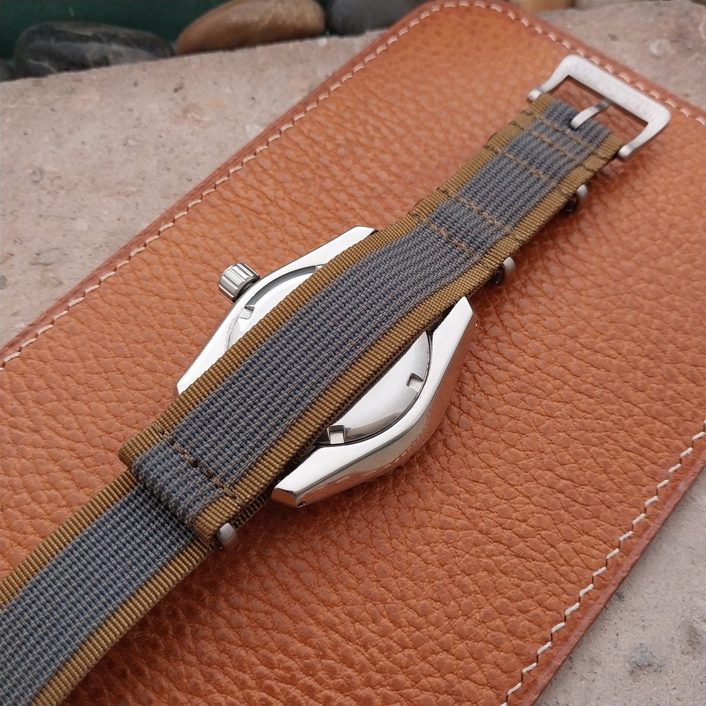 20mm Ribbed Striped Nylon Classic G10 Field Watch Strap