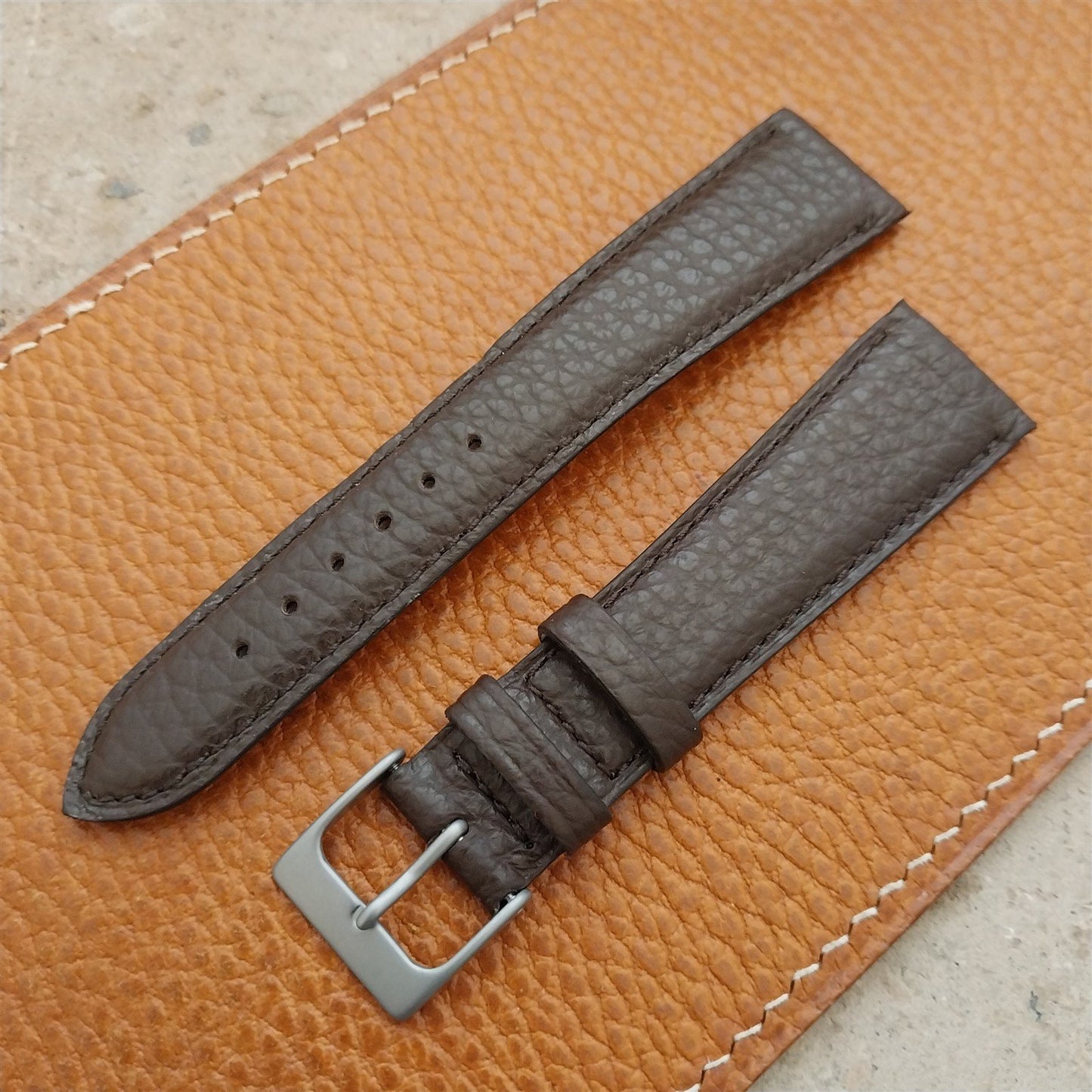 20mm Fleurus France Crushed Grain Calf Tapered 20/16 Watch Strap