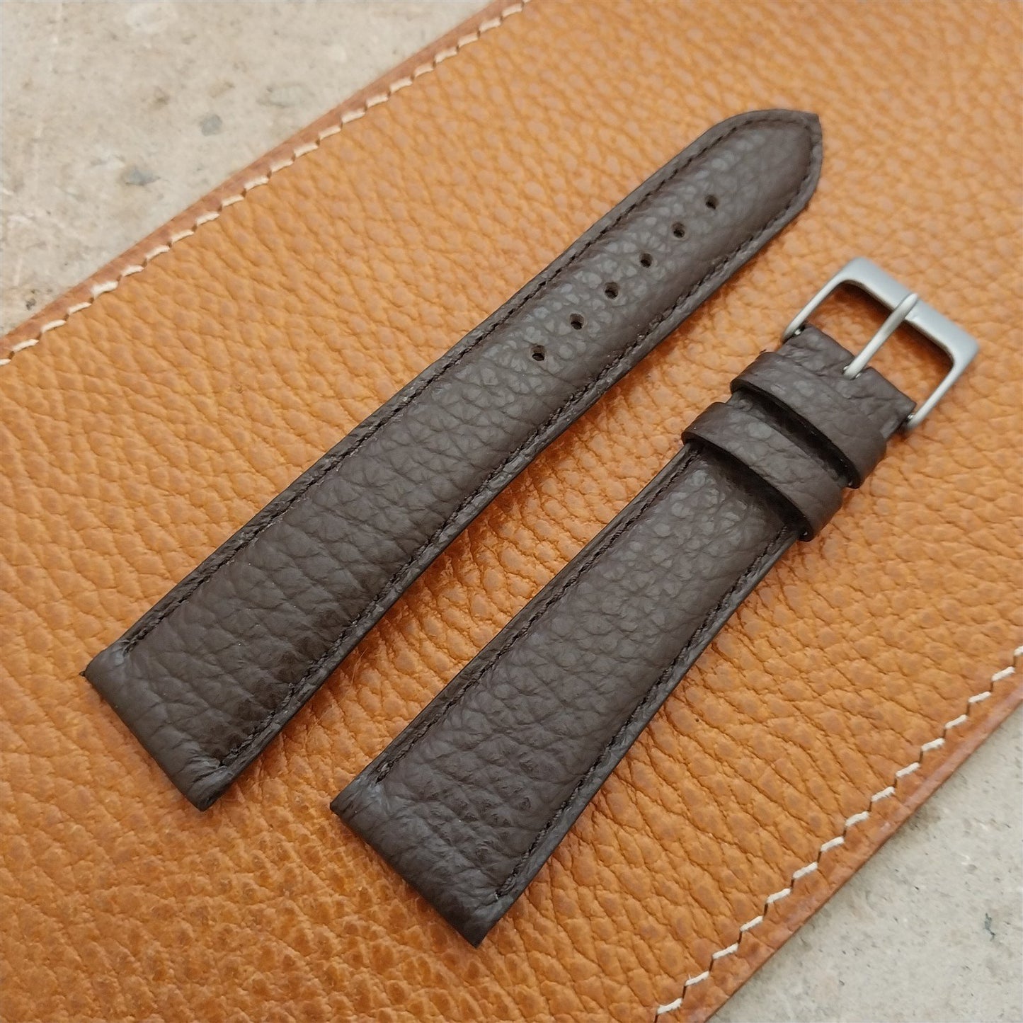20mm Fleurus France Crushed Grain Calf Tapered 20/16 Watch Strap