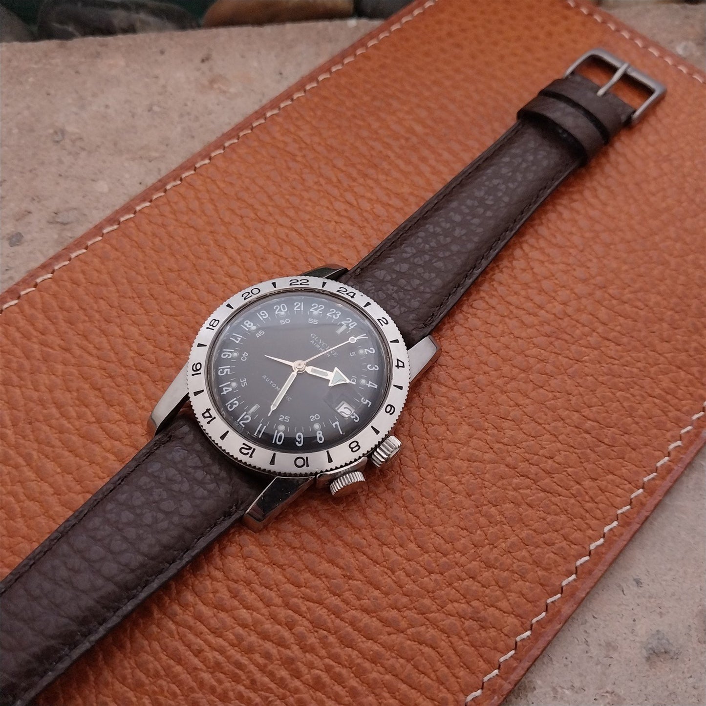 20mm Fleurus France Crushed Grain Calf Tapered 20/16 Watch Strap