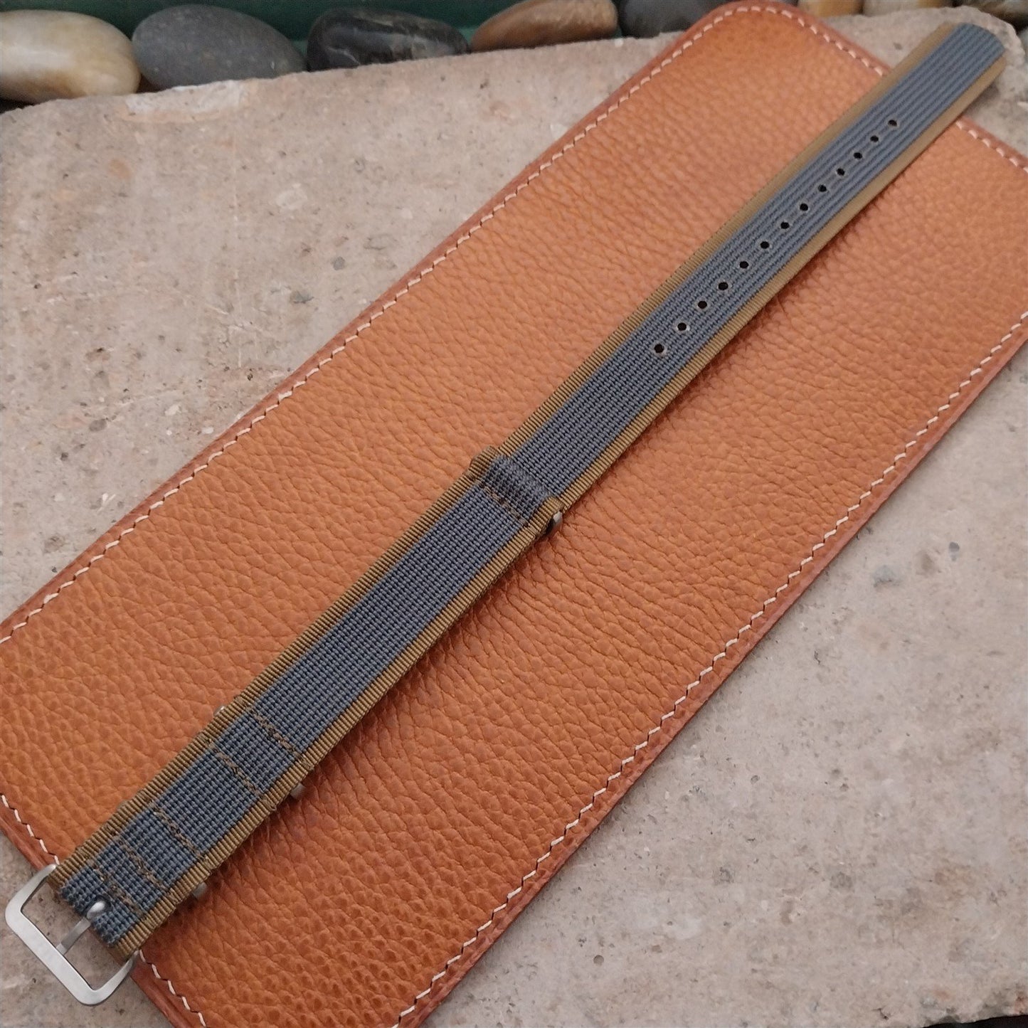 19mm Ribbed Striped Nylon Classic G10 Watch Strap