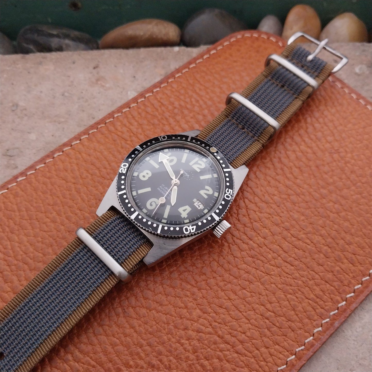 19mm Ribbed Striped Nylon Classic G10 Watch Strap