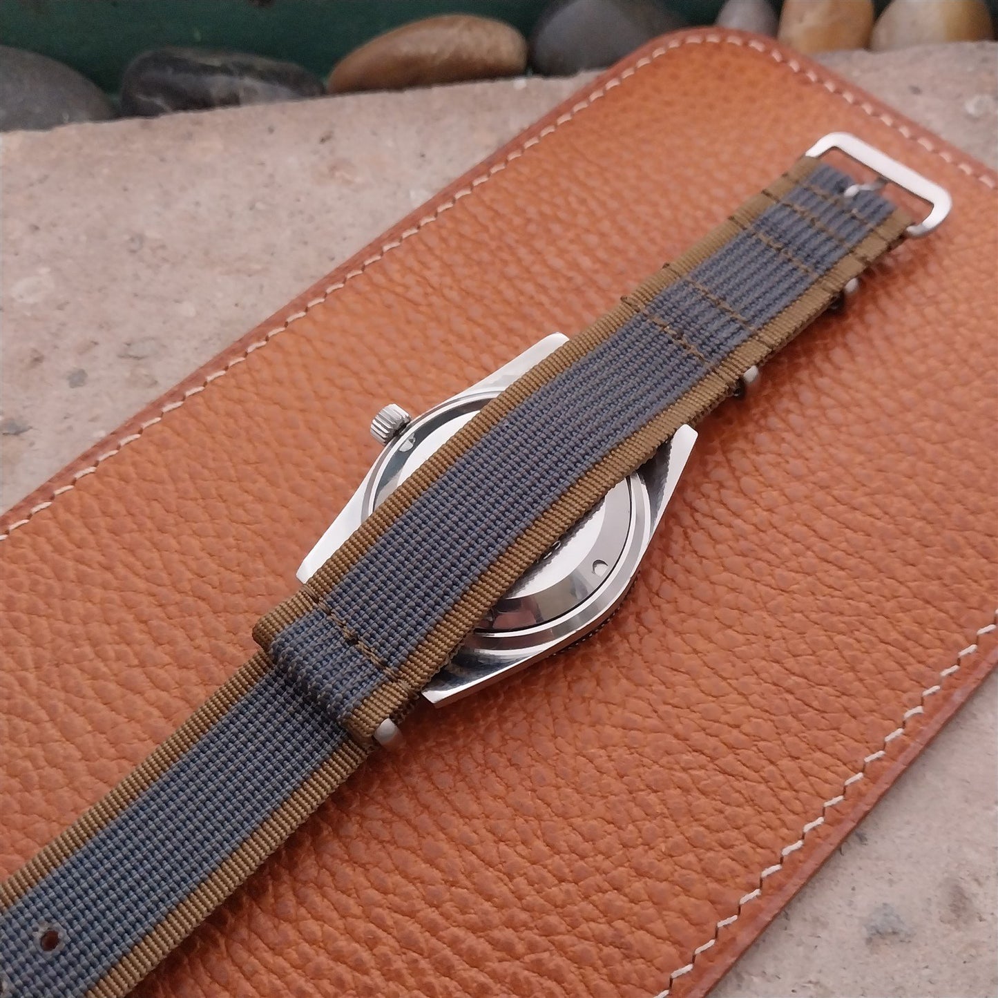 19mm Ribbed Striped Nylon Classic G10 Watch Strap