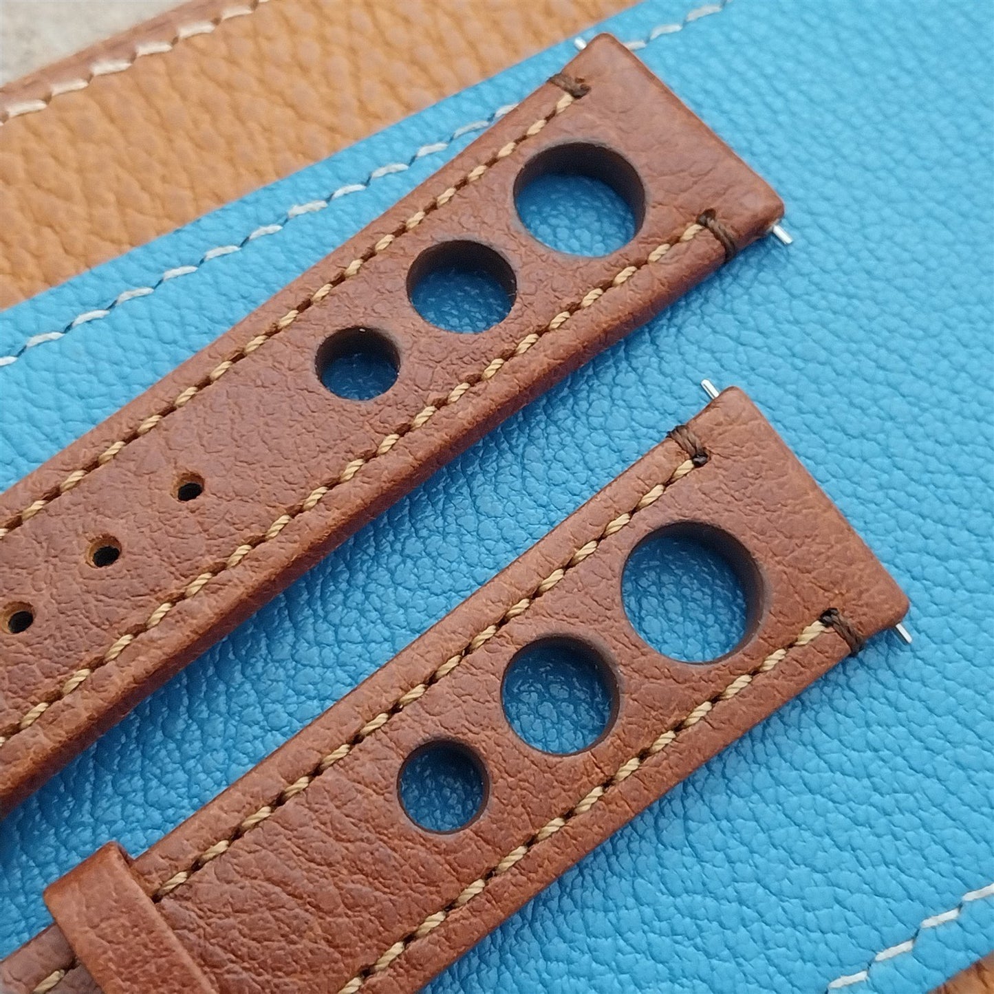 20mm Hirsch Rally Gold-Brown Buffalo Leather Unused 20/18 Watch Band