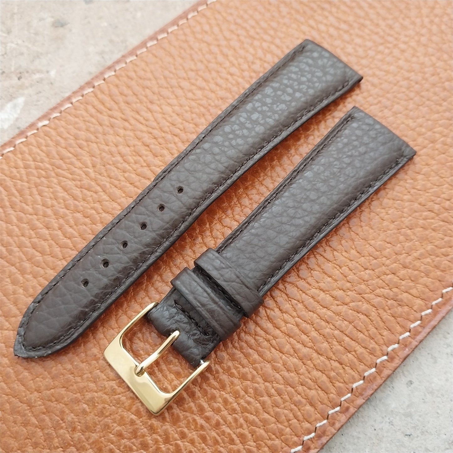 20mm Fleurus France Crushed Grain Calf Tapered 20/16 Watch Strap