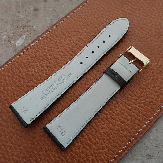 20mm Fleurus France Crushed Grain Calf Tapered 20/16 Watch Strap